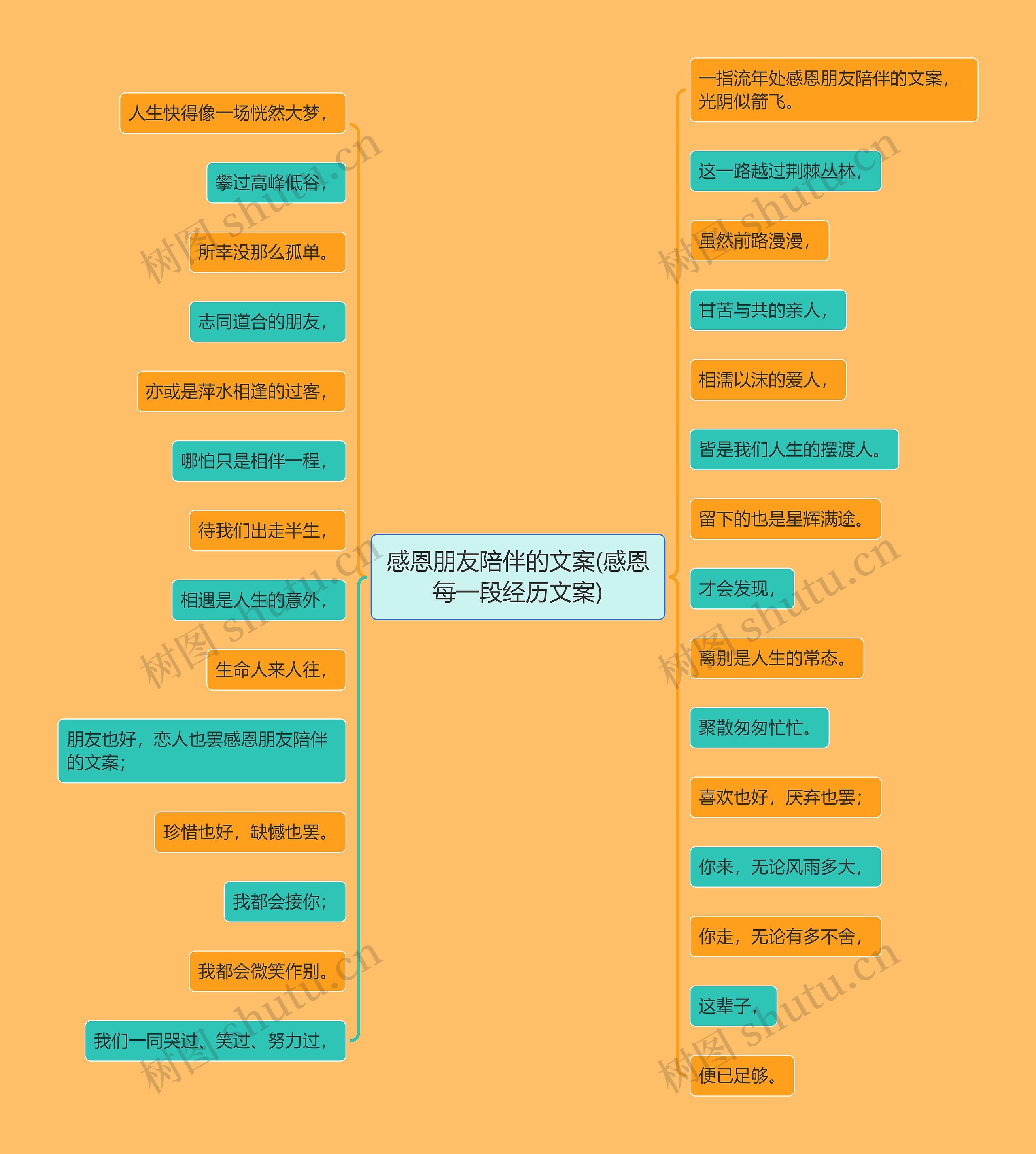 感恩朋友陪伴的文案(感恩每一段经历文案)思维导图