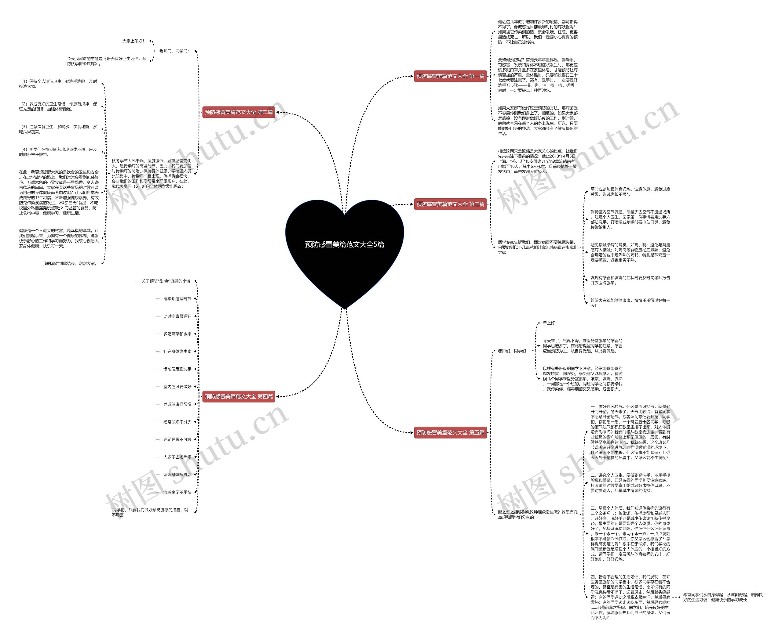 预防感冒美篇范文大全5篇思维导图
