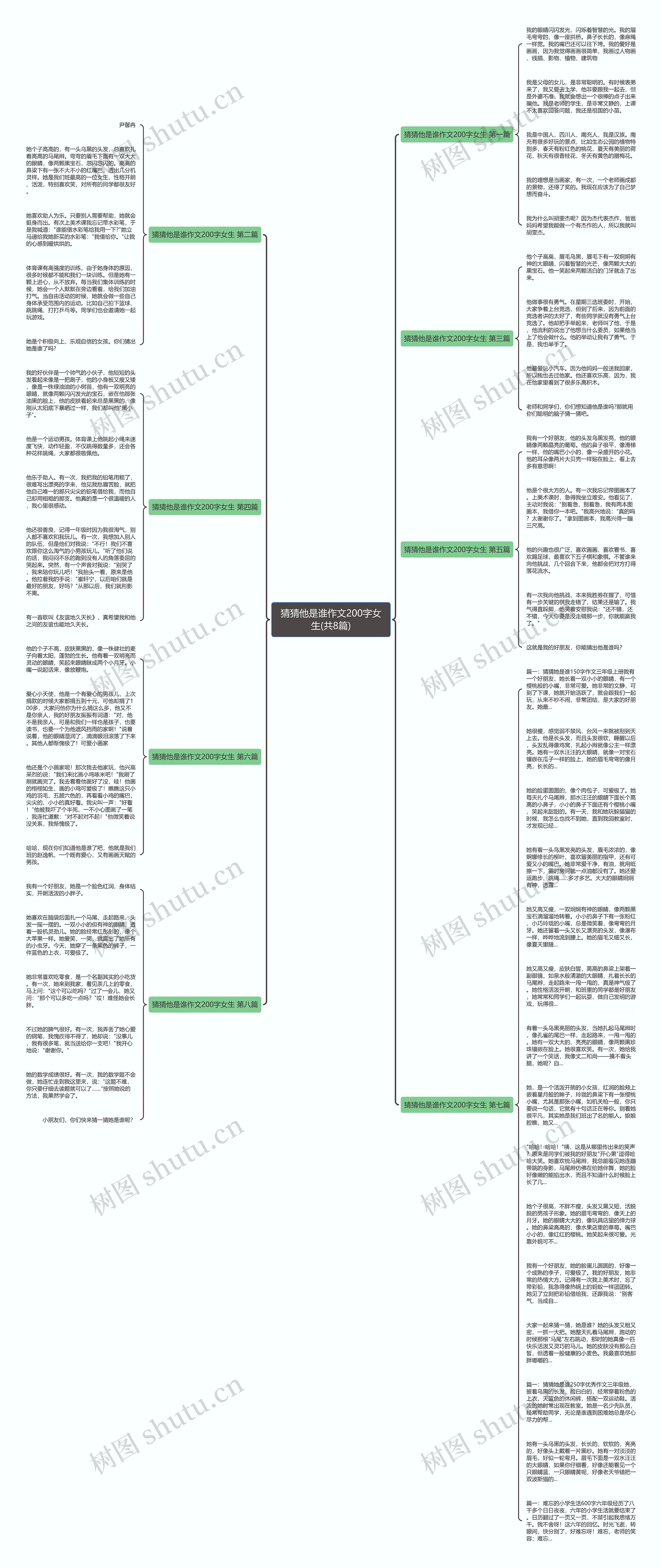 猜猜他是谁作文200字女生(共8篇)思维导图