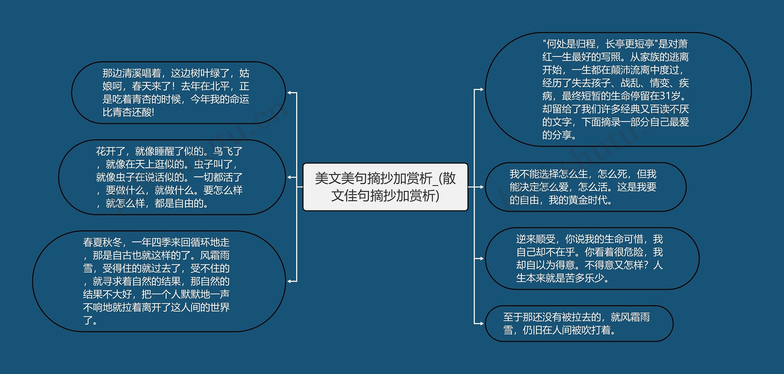 美文美句摘抄加赏析_(散文佳句摘抄加赏析)思维导图