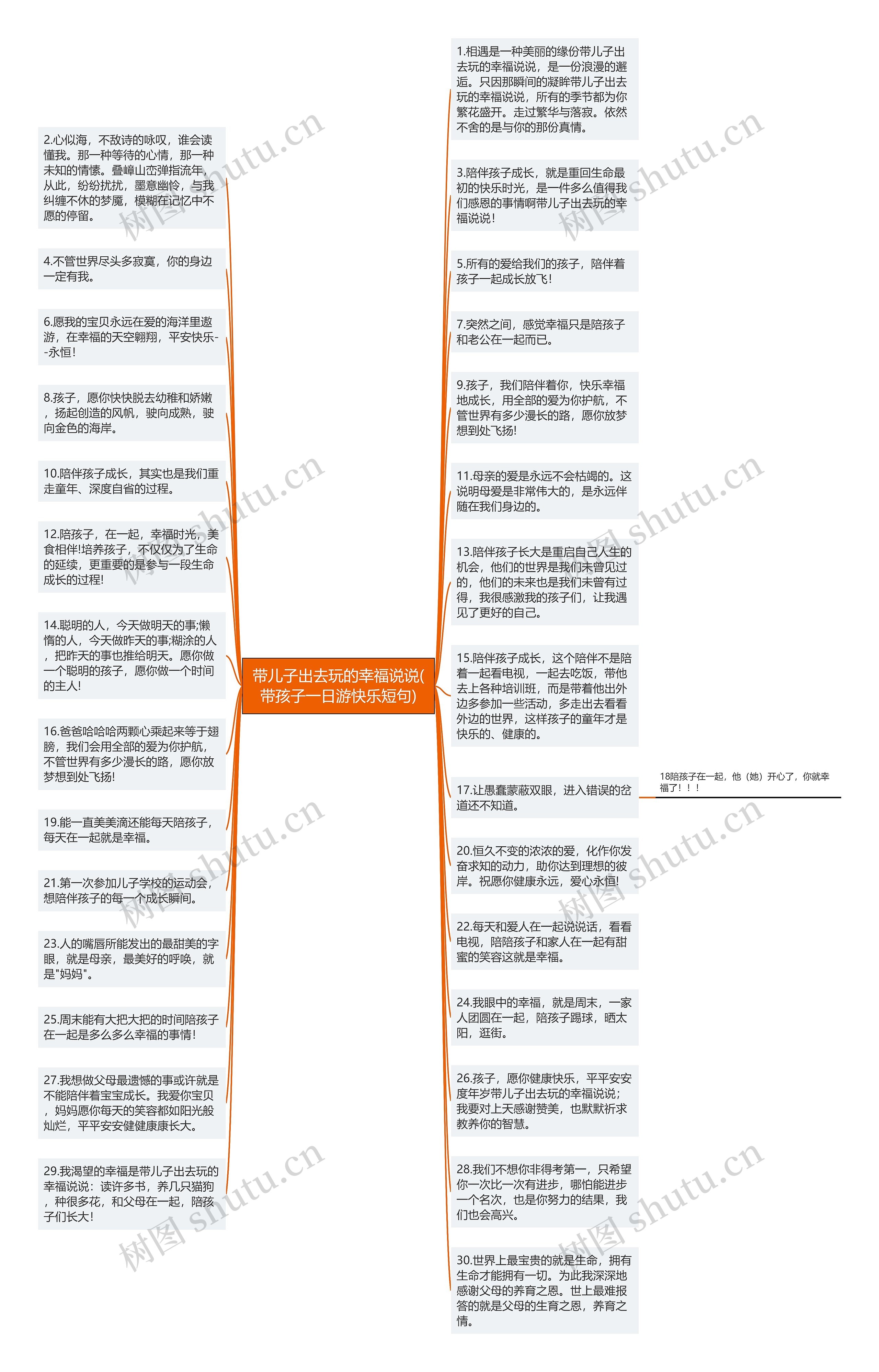 带儿子出去玩的幸福说说(带孩子一日游快乐短句)思维导图