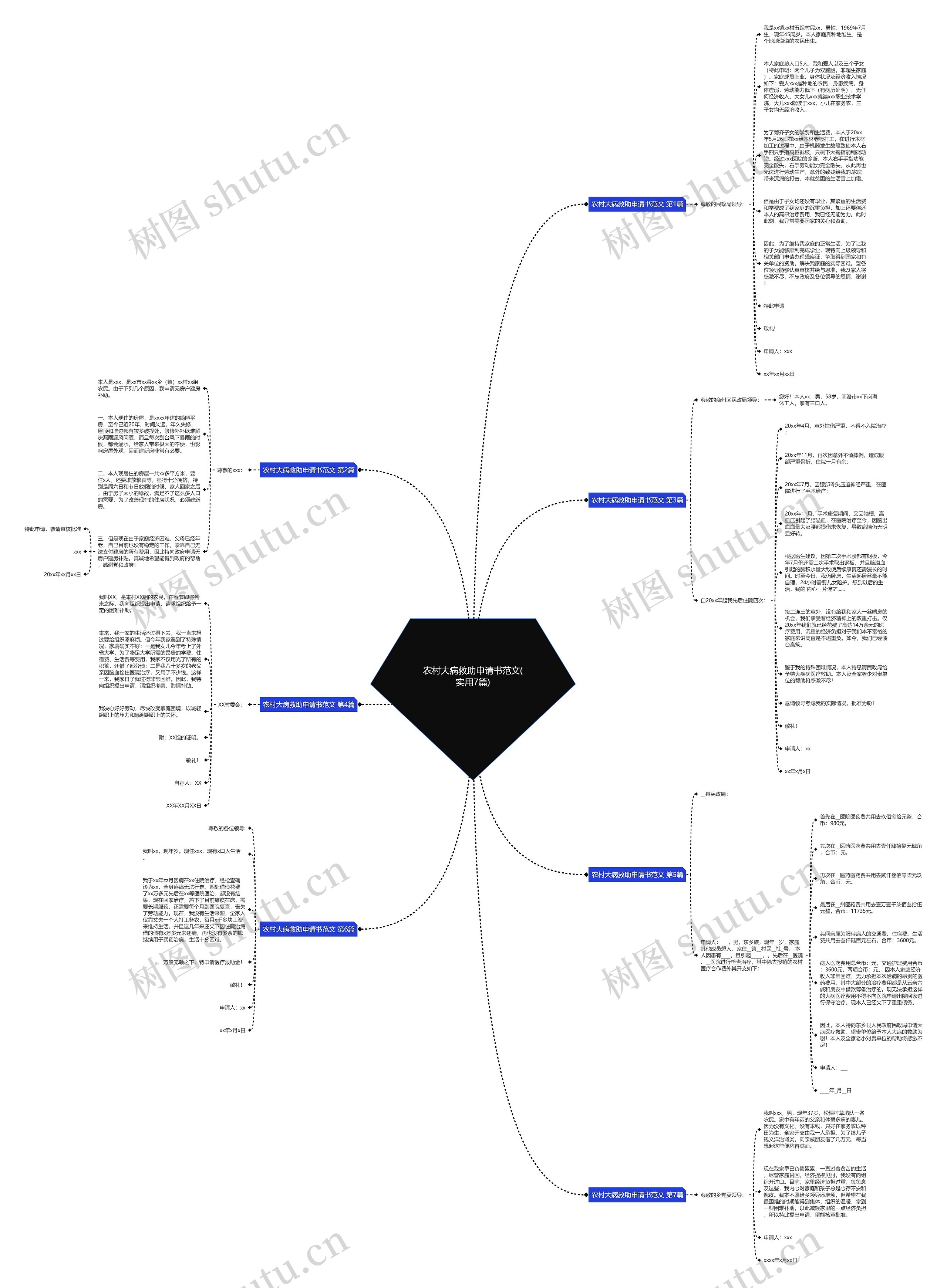 农村大病救助申请书范文(实用7篇)思维导图