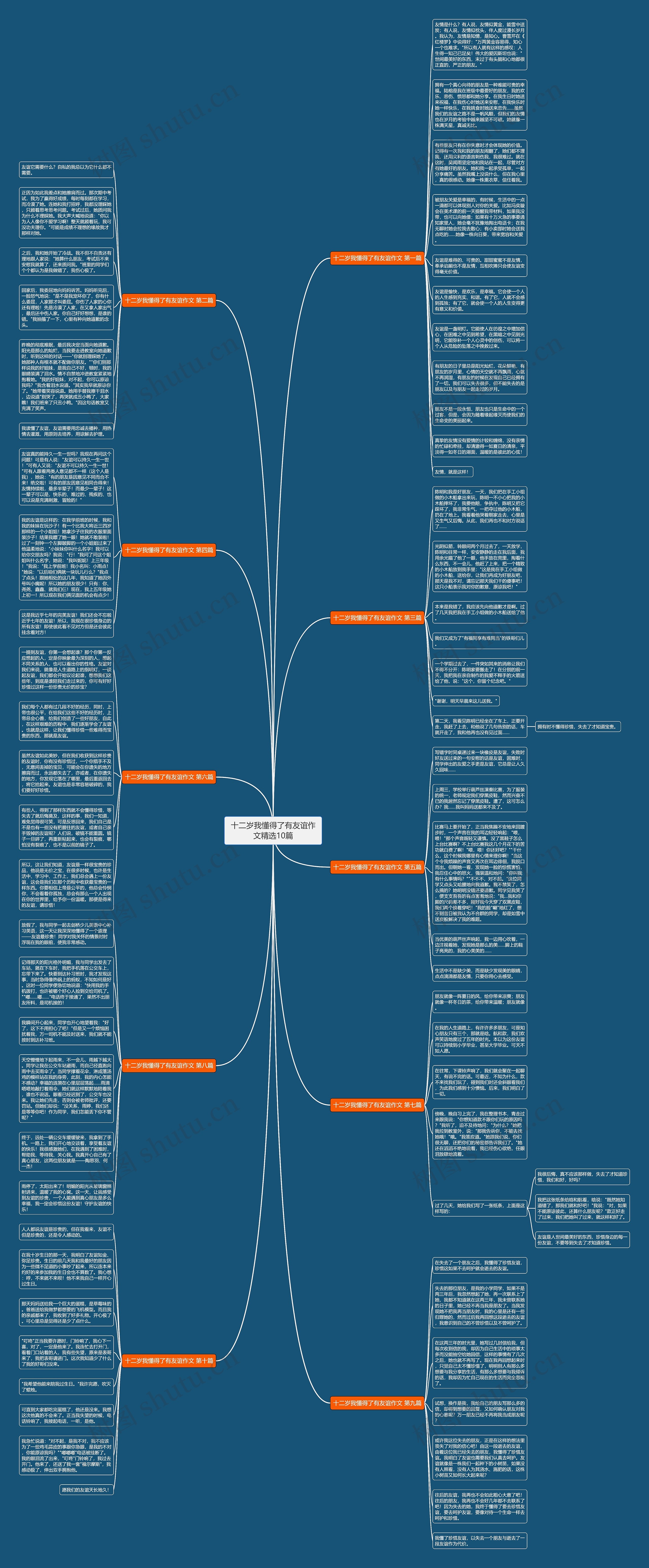 十二岁我懂得了有友谊作文精选10篇思维导图