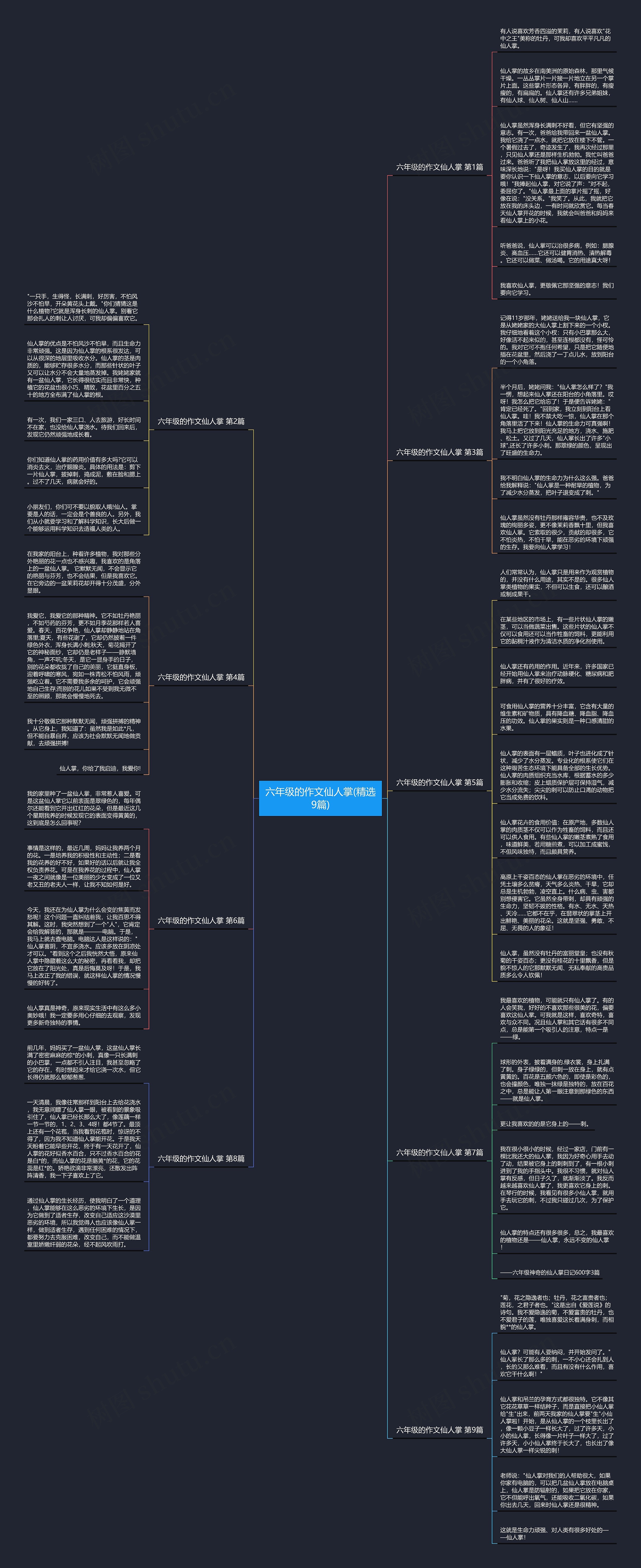 六年级的作文仙人掌(精选9篇)思维导图