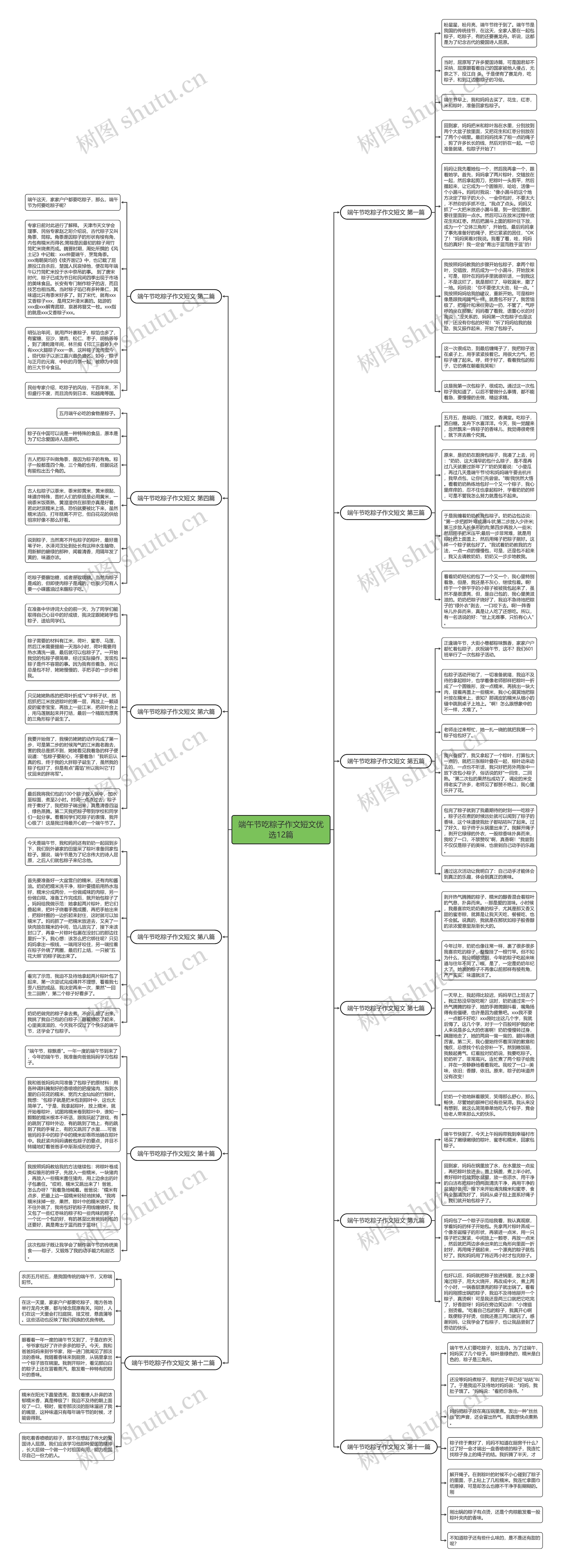 端午节吃粽子作文短文优选12篇思维导图