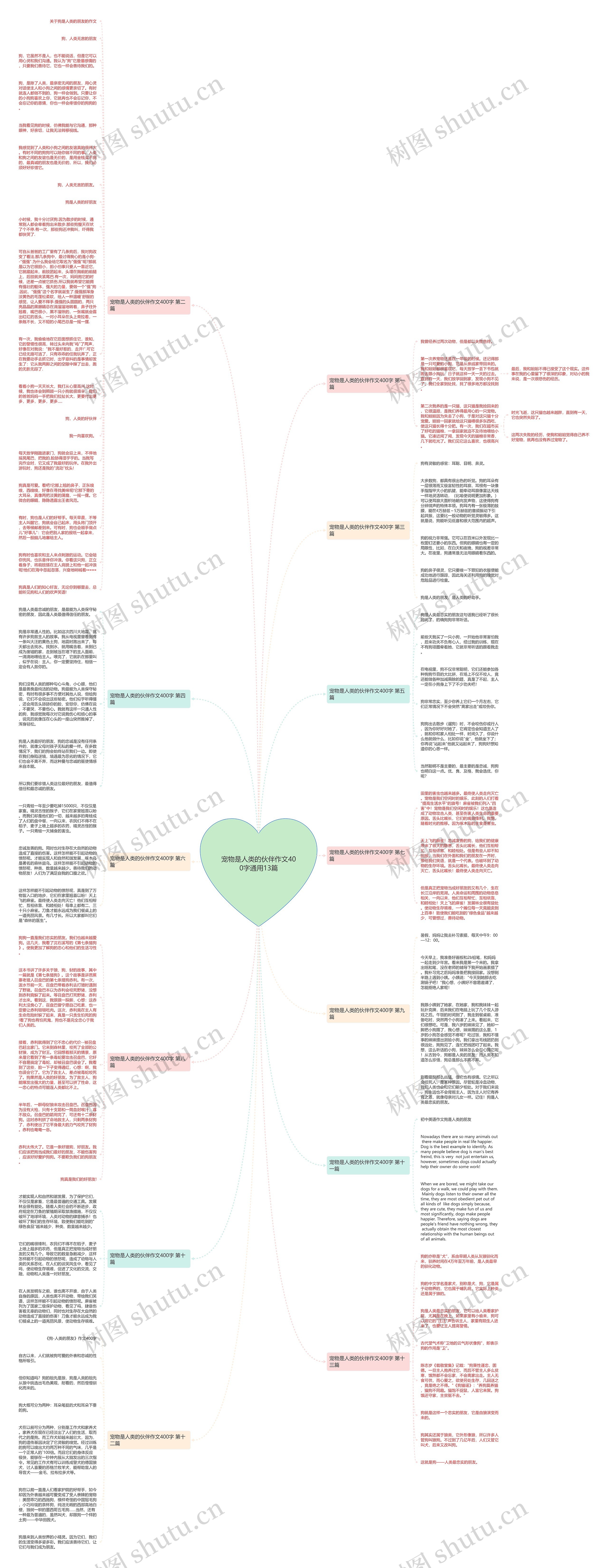 宠物是人类的伙伴作文400字通用13篇思维导图