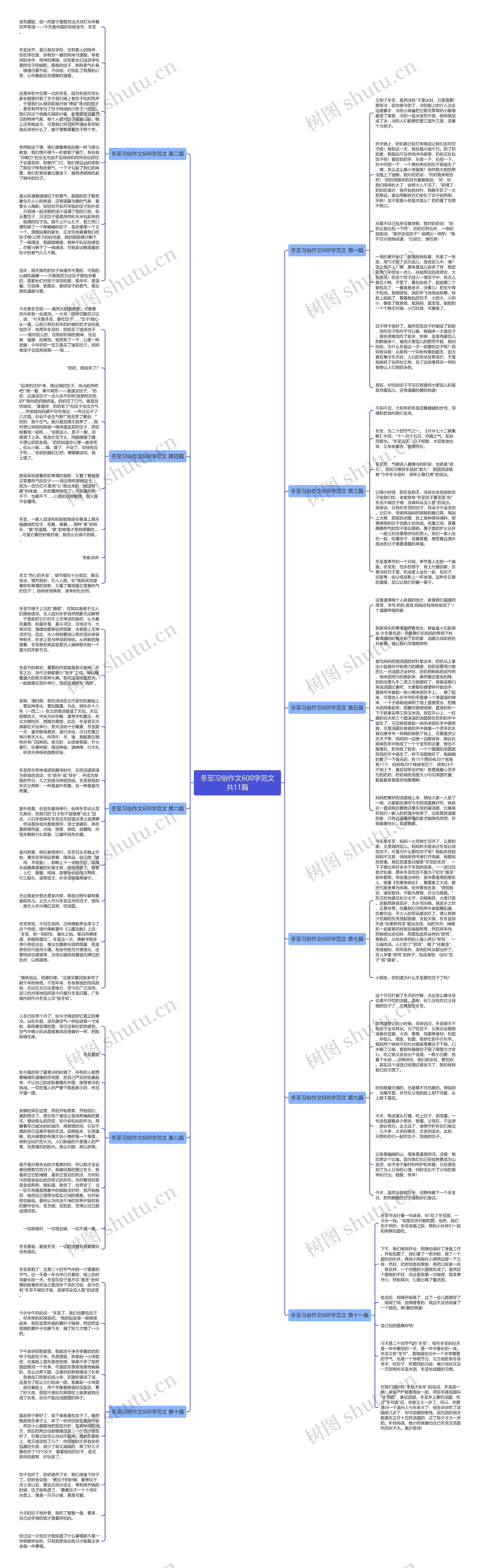 冬至习俗作文600字范文共11篇思维导图
