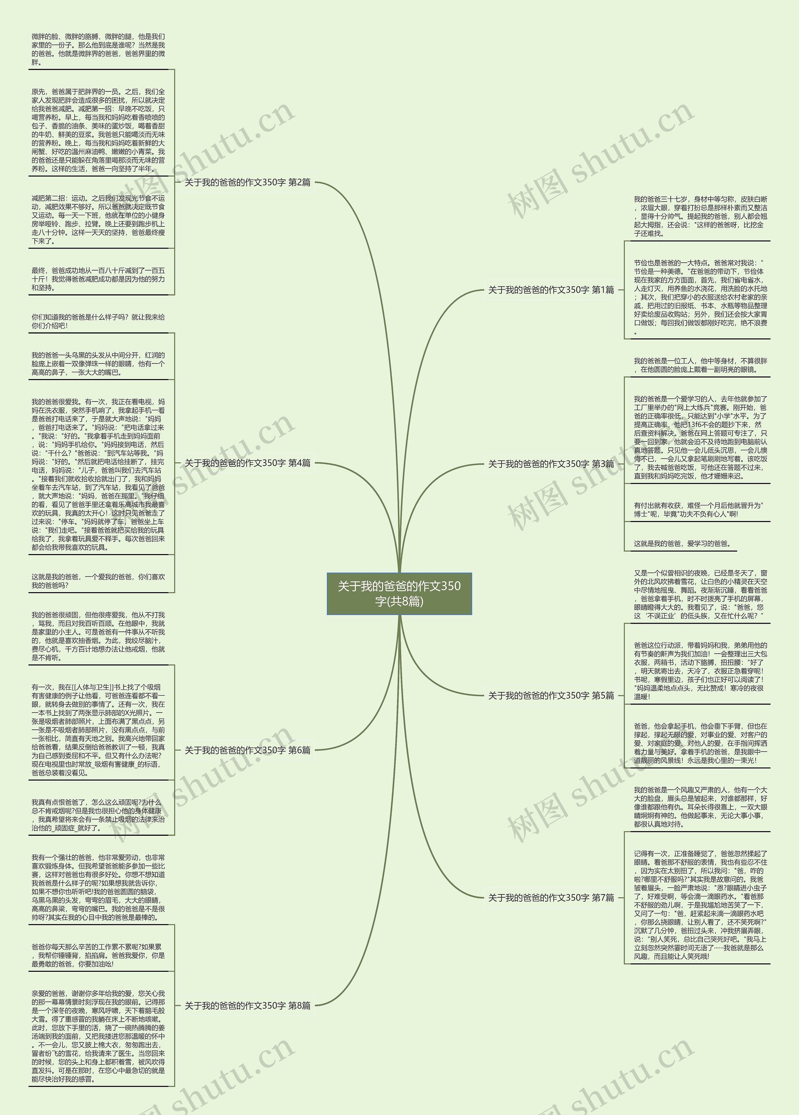 关于我的爸爸的作文350字(共8篇)思维导图