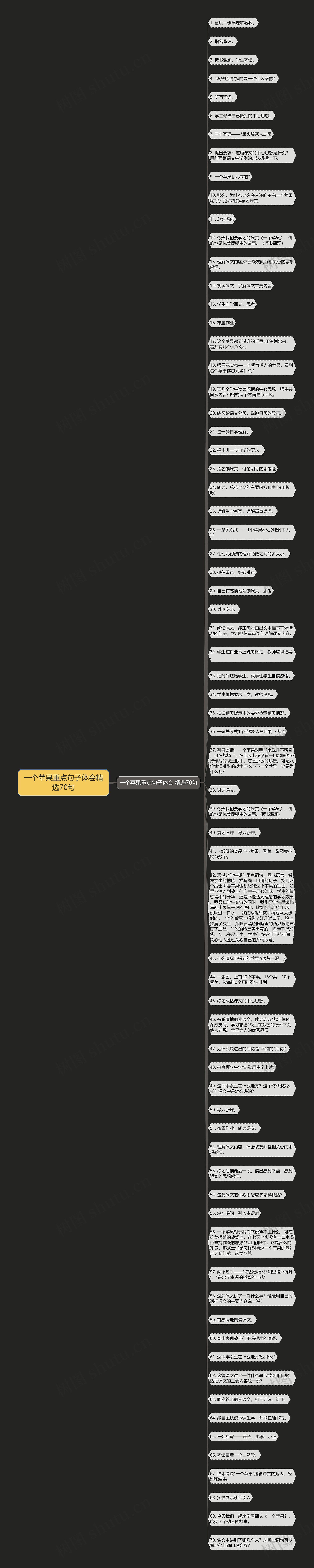 一个苹果重点句子体会精选70句思维导图