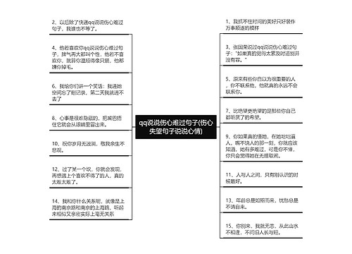 qq说说伤心难过句子(伤心失望句子说说心情)