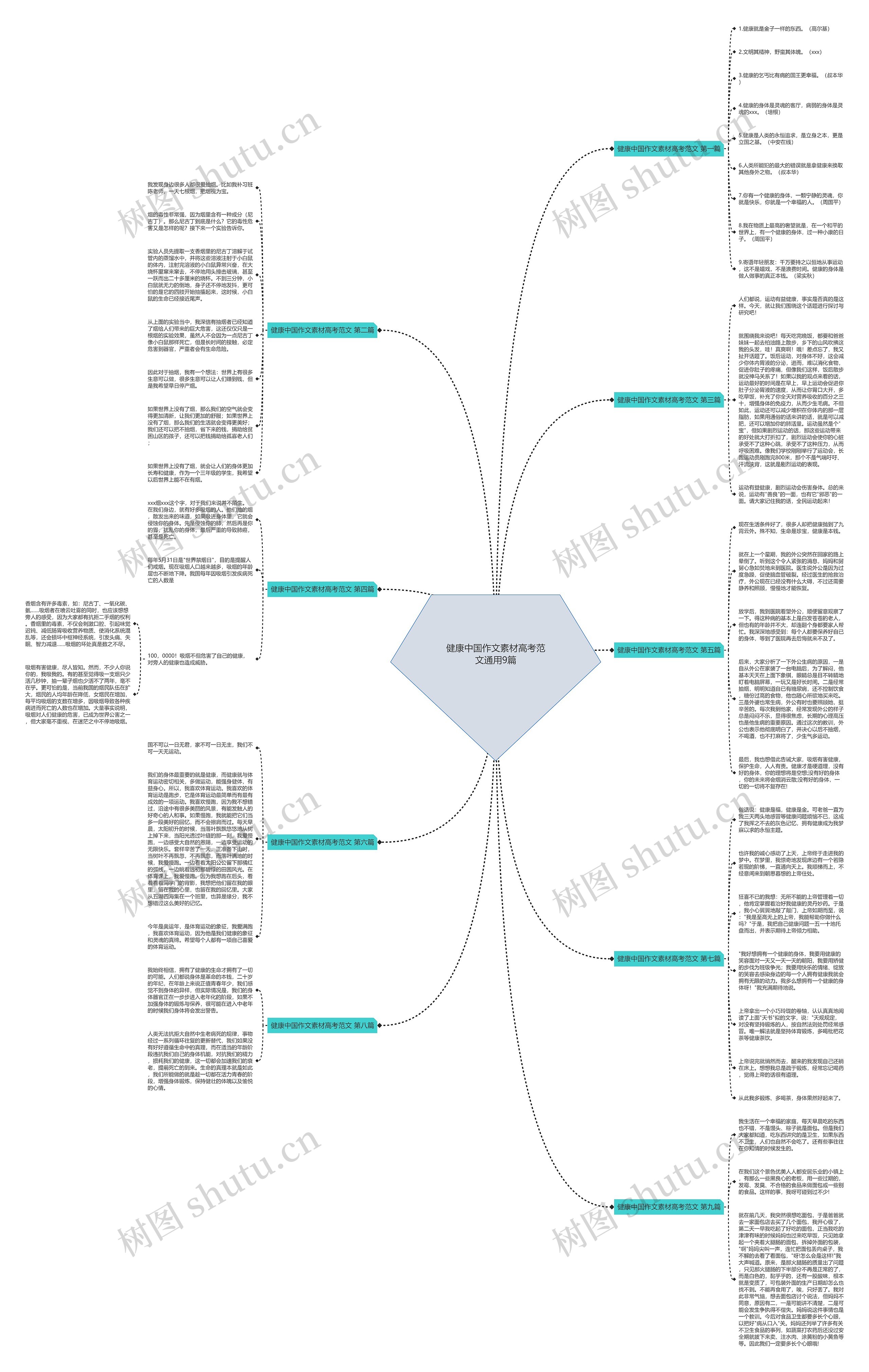 健康中国作文素材高考范文通用9篇思维导图