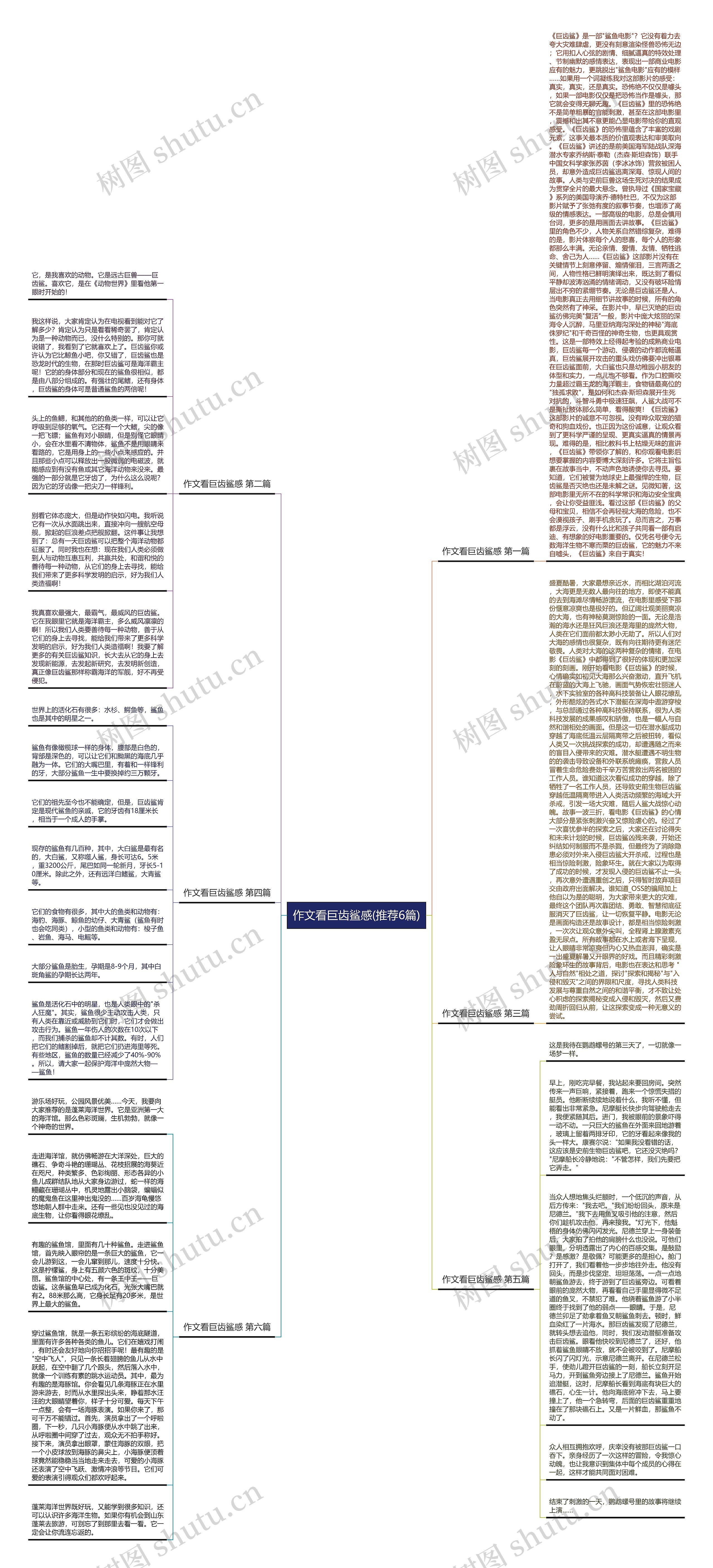作文看巨齿鲨感(推荐6篇)思维导图