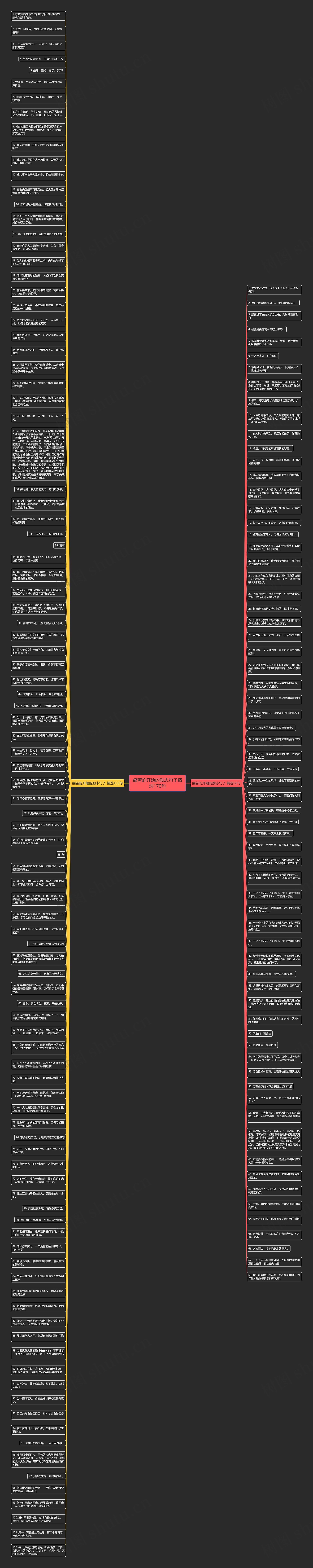 痛苦的开始的励志句子精选170句思维导图