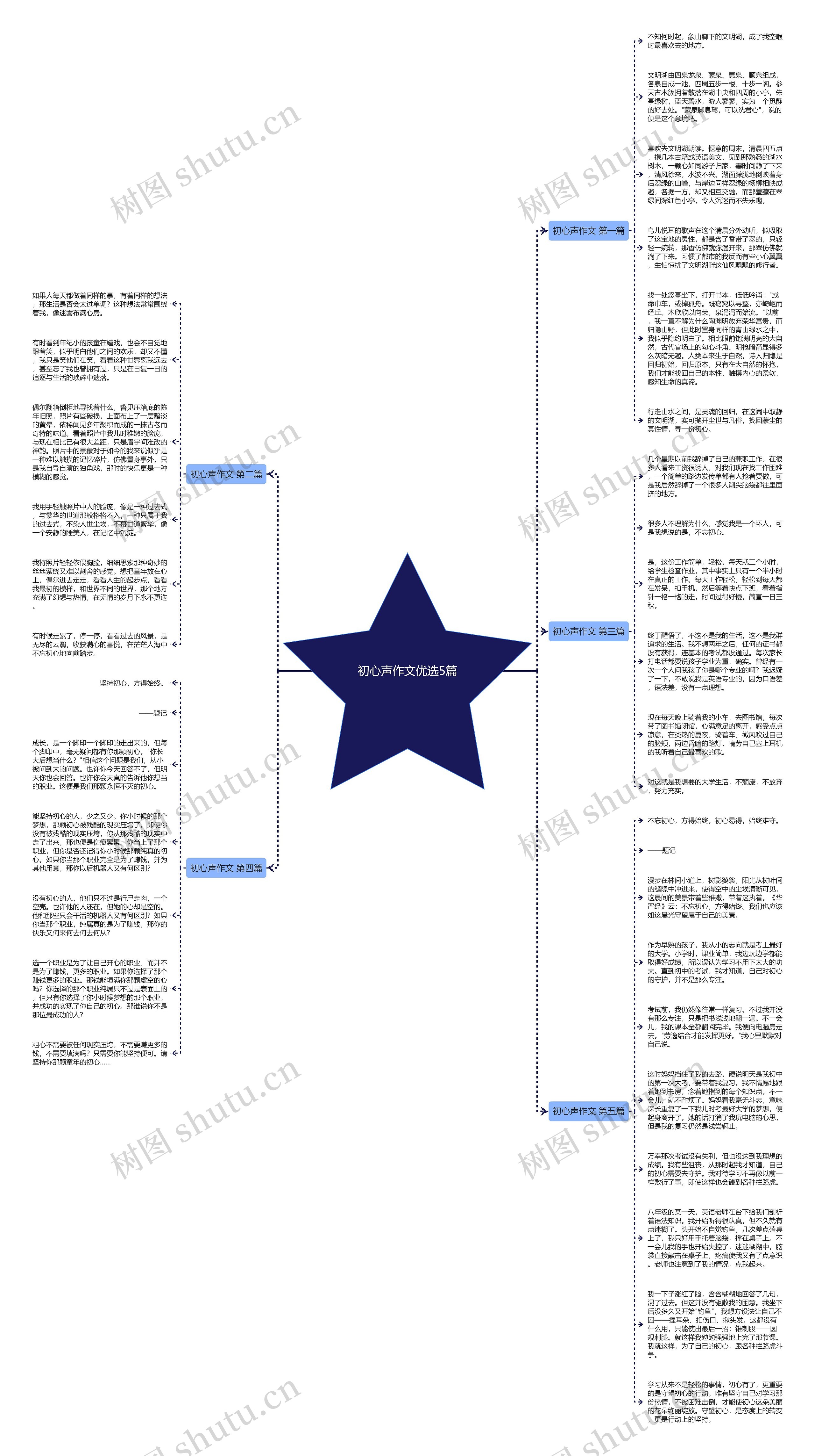 初心声作文优选5篇思维导图