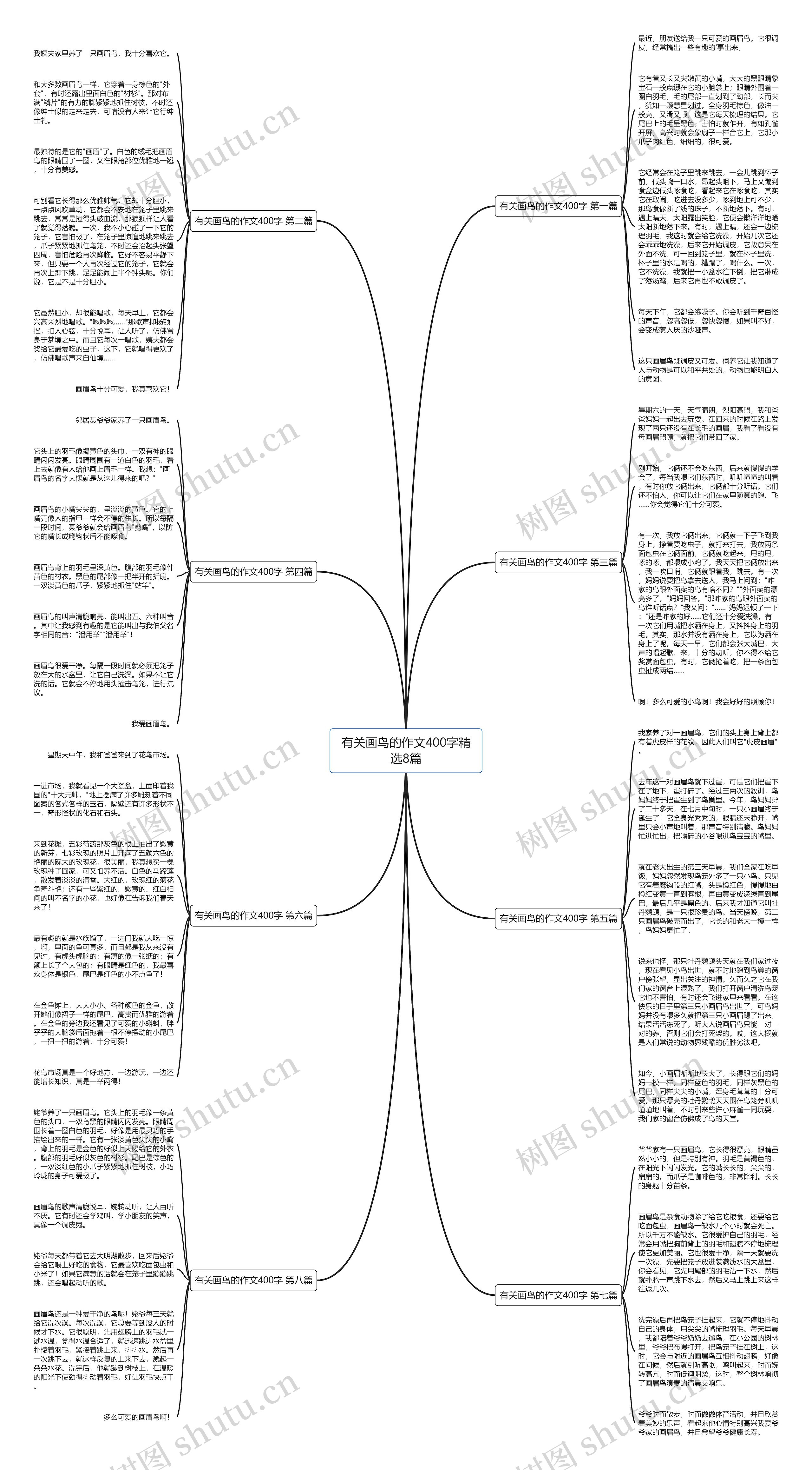 有关画鸟的作文400字精选8篇思维导图