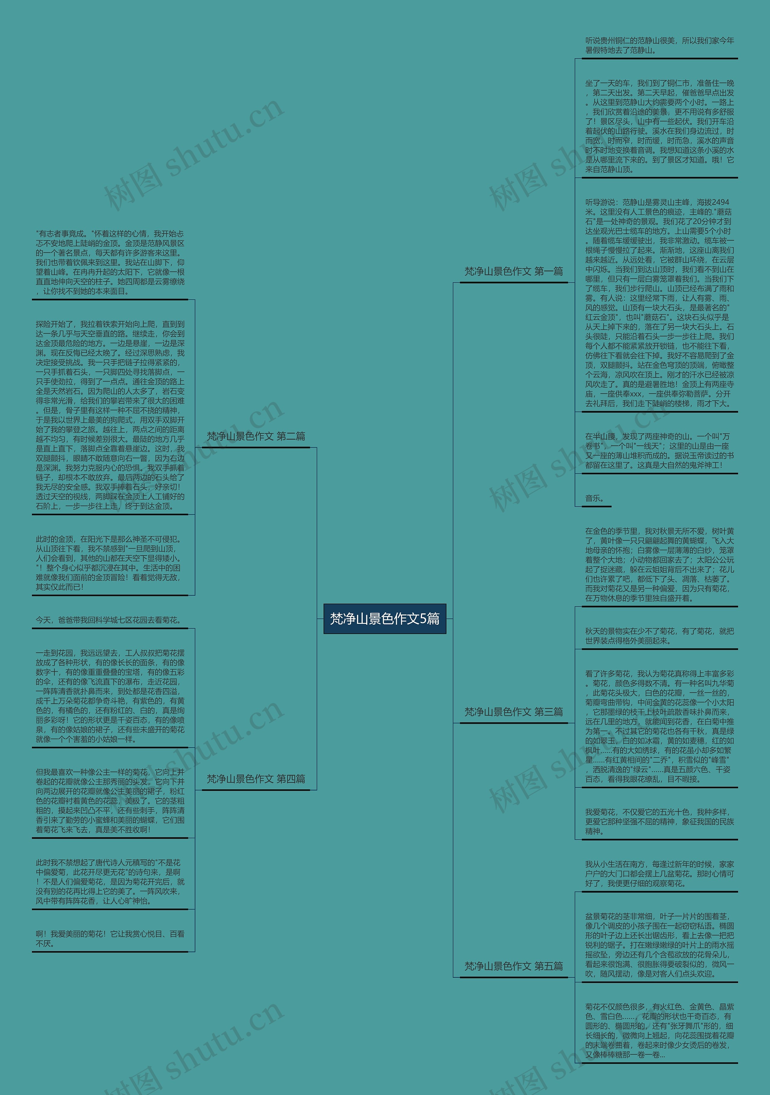 梵净山景色作文5篇思维导图