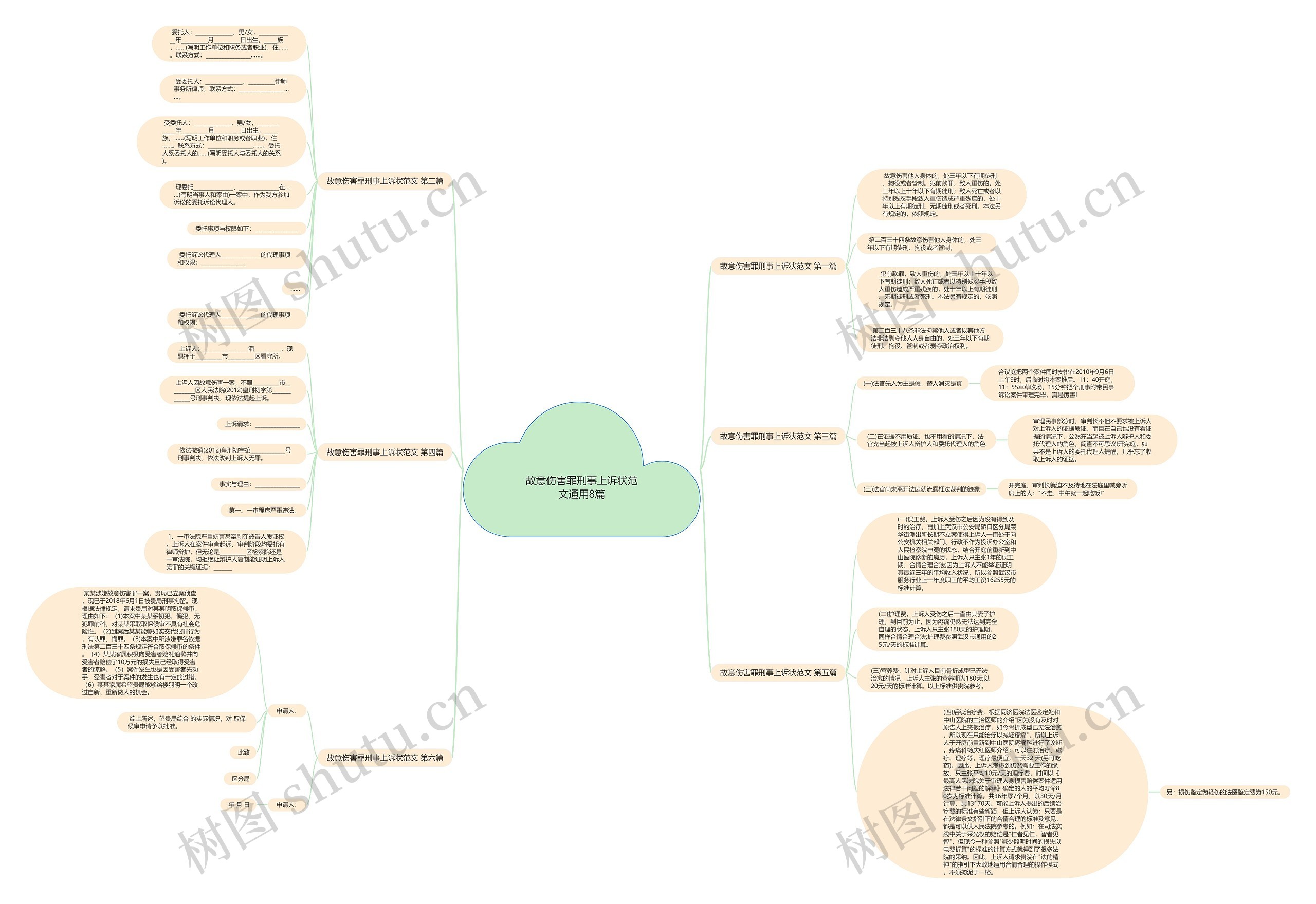 故意伤害罪刑事上诉状范文通用8篇思维导图