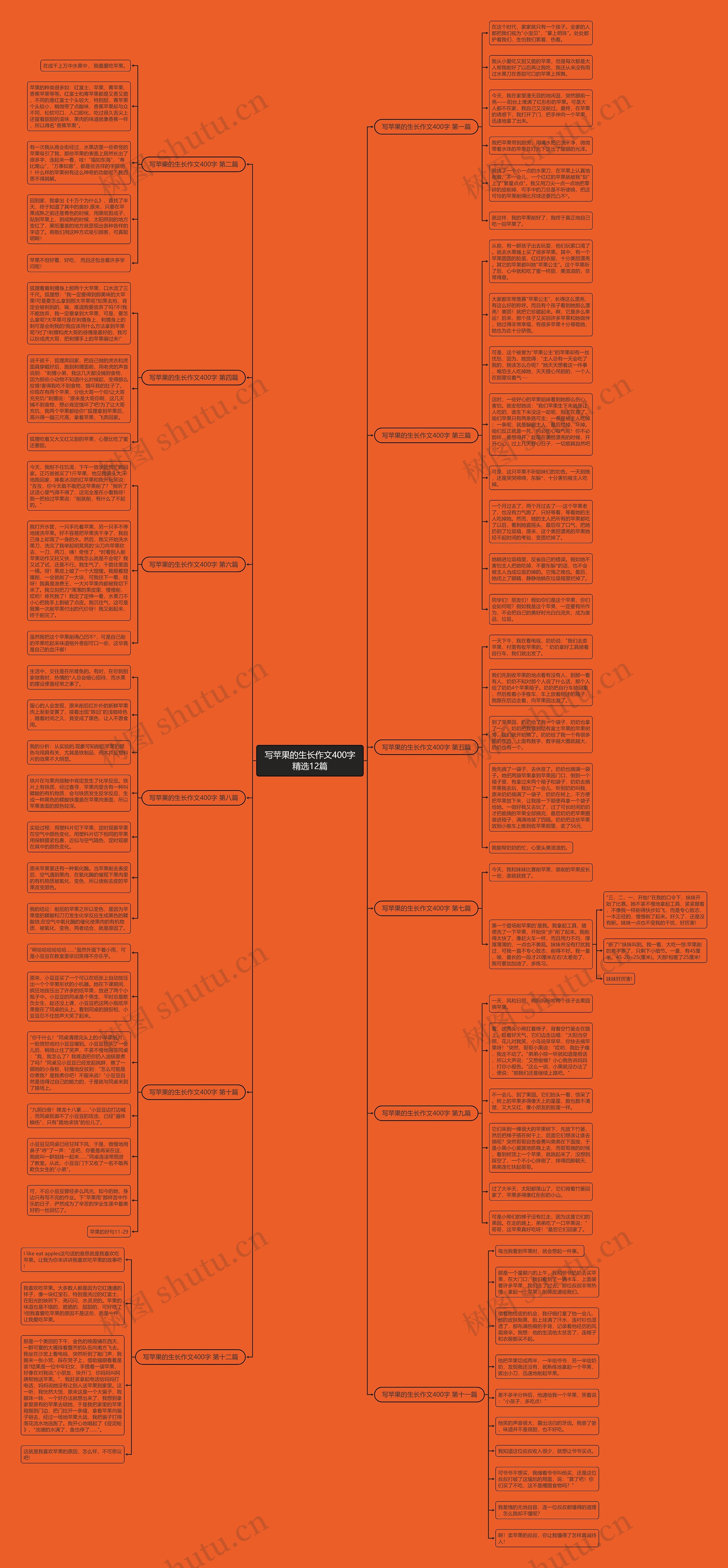 写苹果的生长作文400字精选12篇思维导图