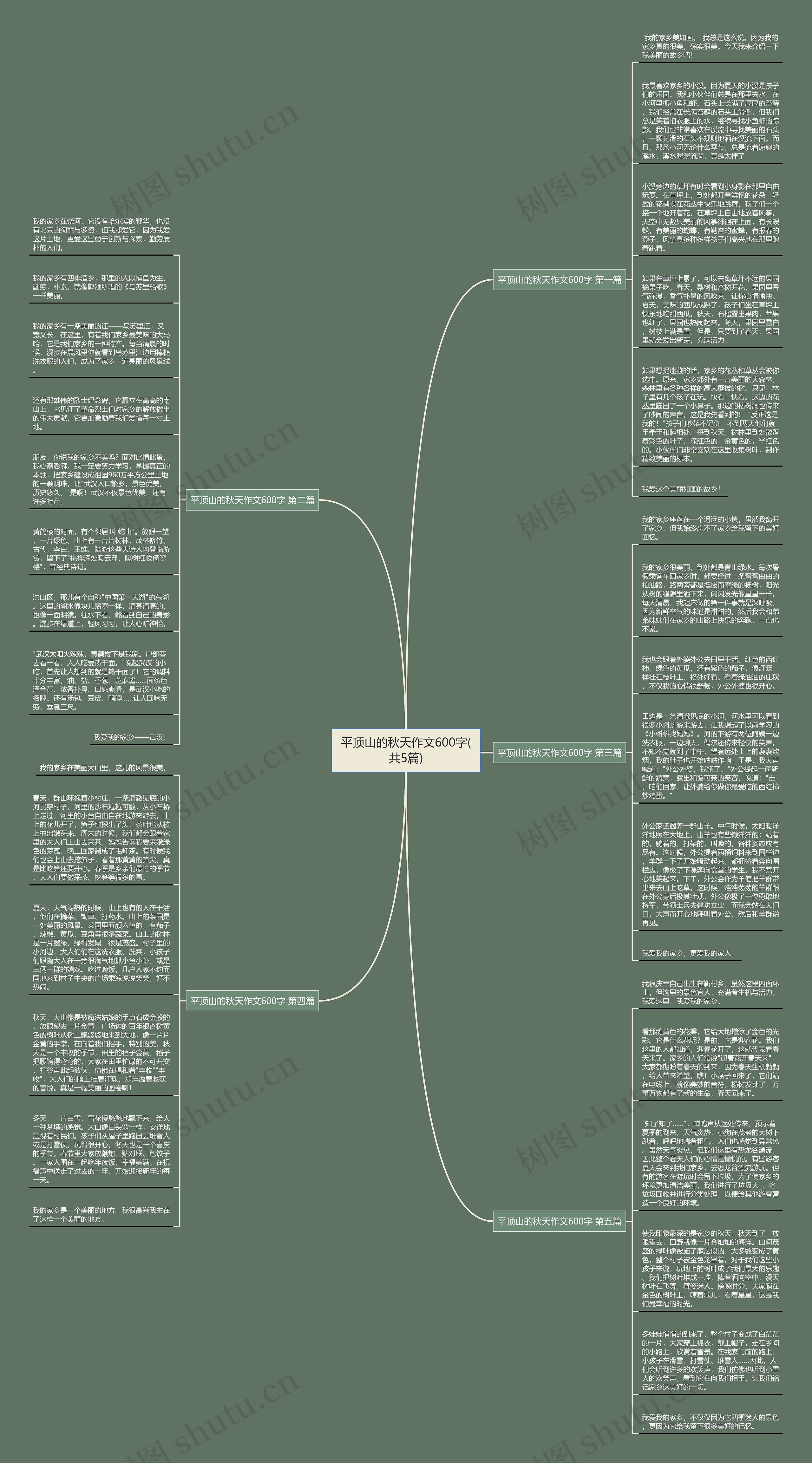 平顶山的秋天作文600字(共5篇)思维导图