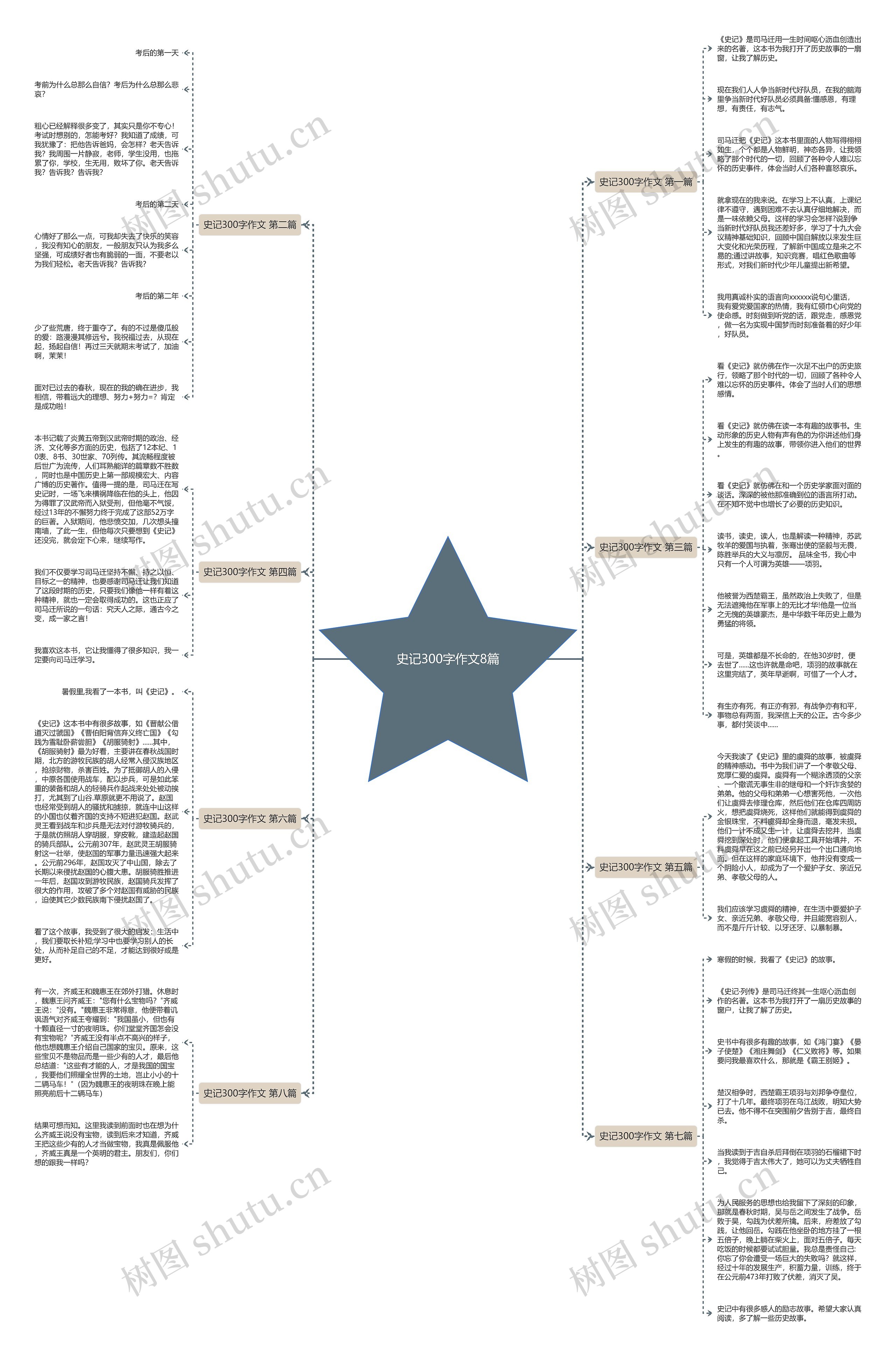 史记300字作文8篇思维导图