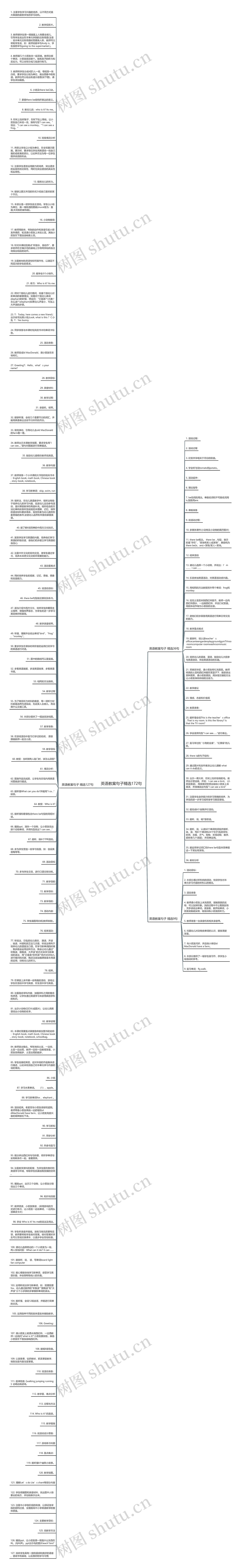 英语教案句子精选172句
