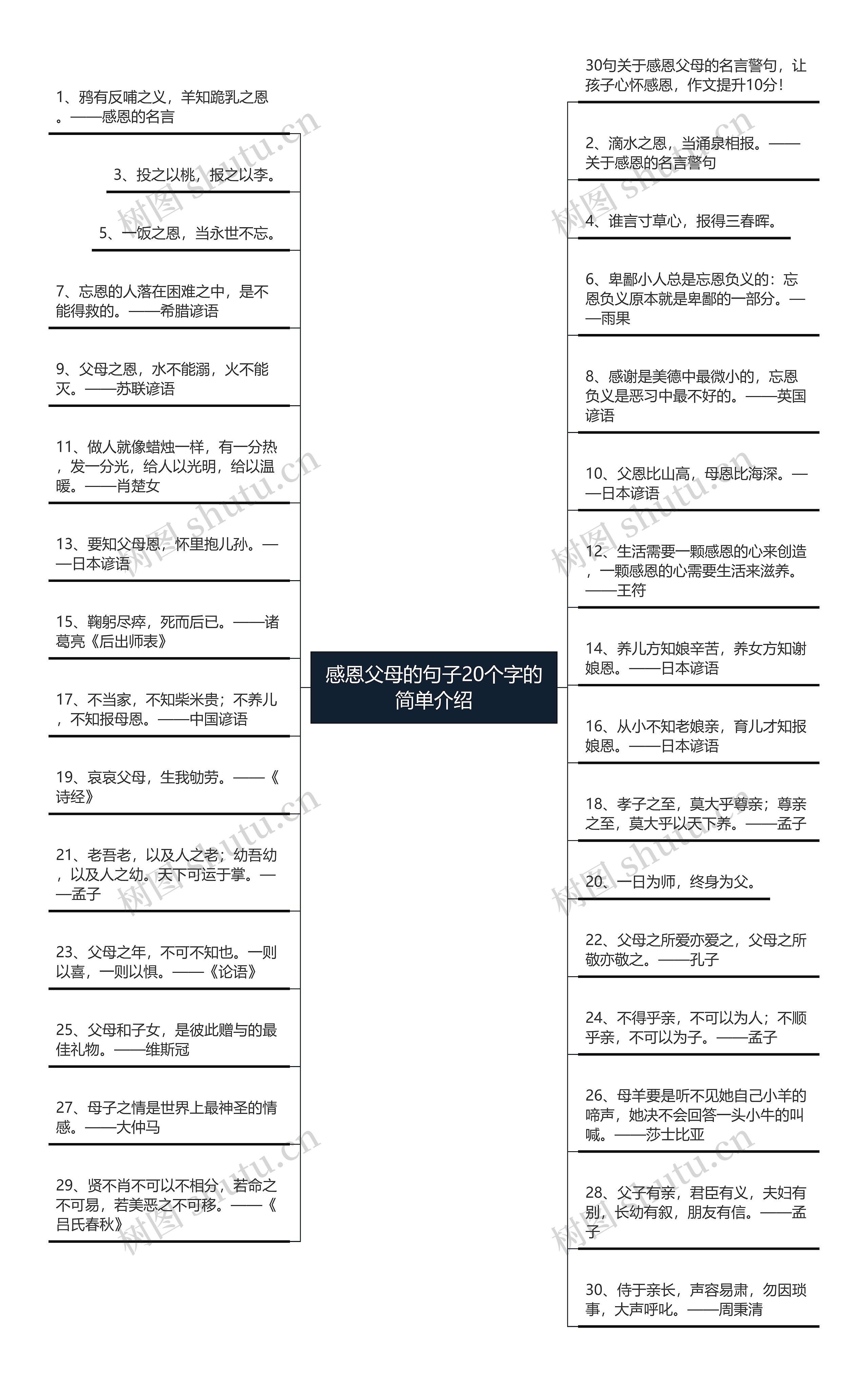 感恩父母的句子20个字的简单介绍