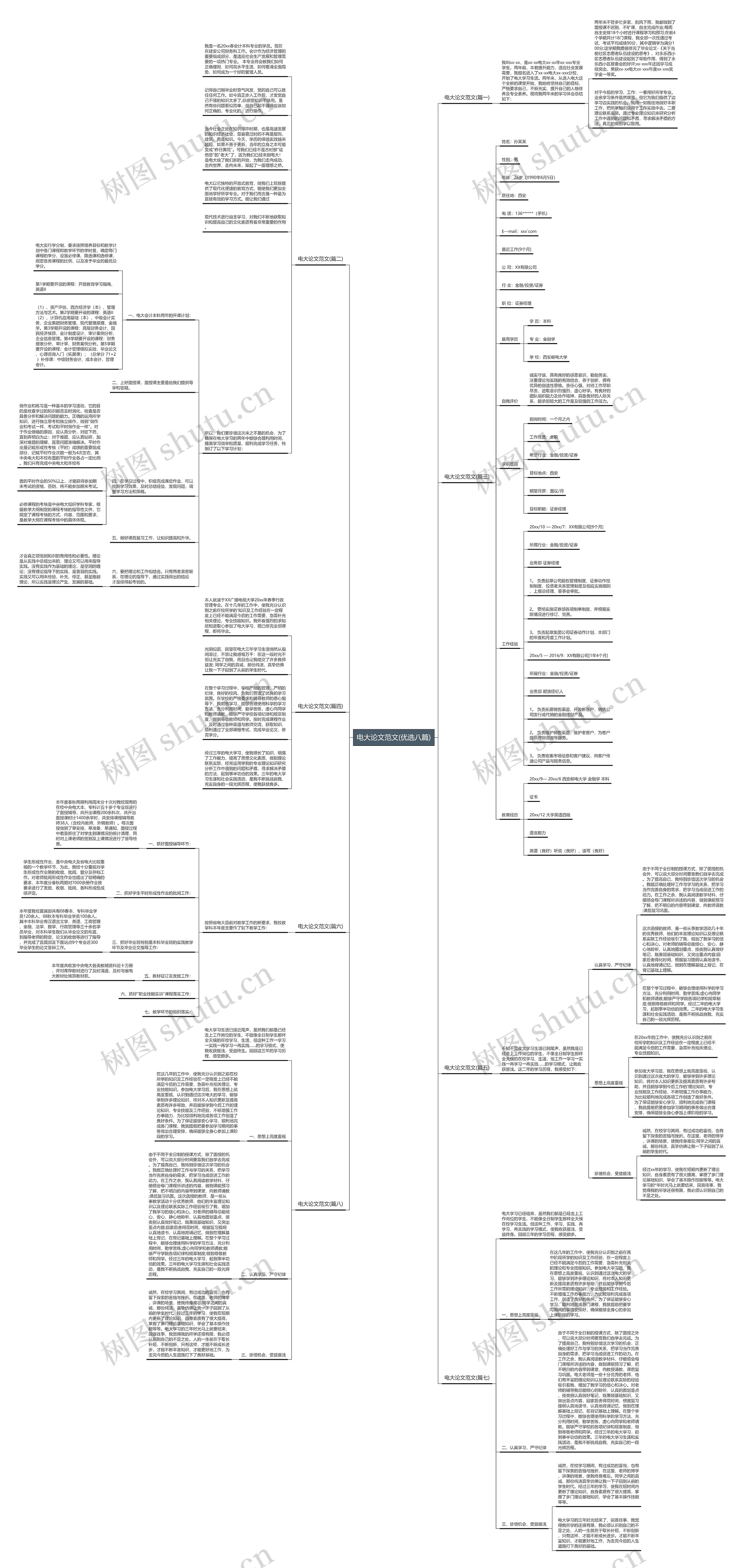 电大论文范文(优选八篇)思维导图