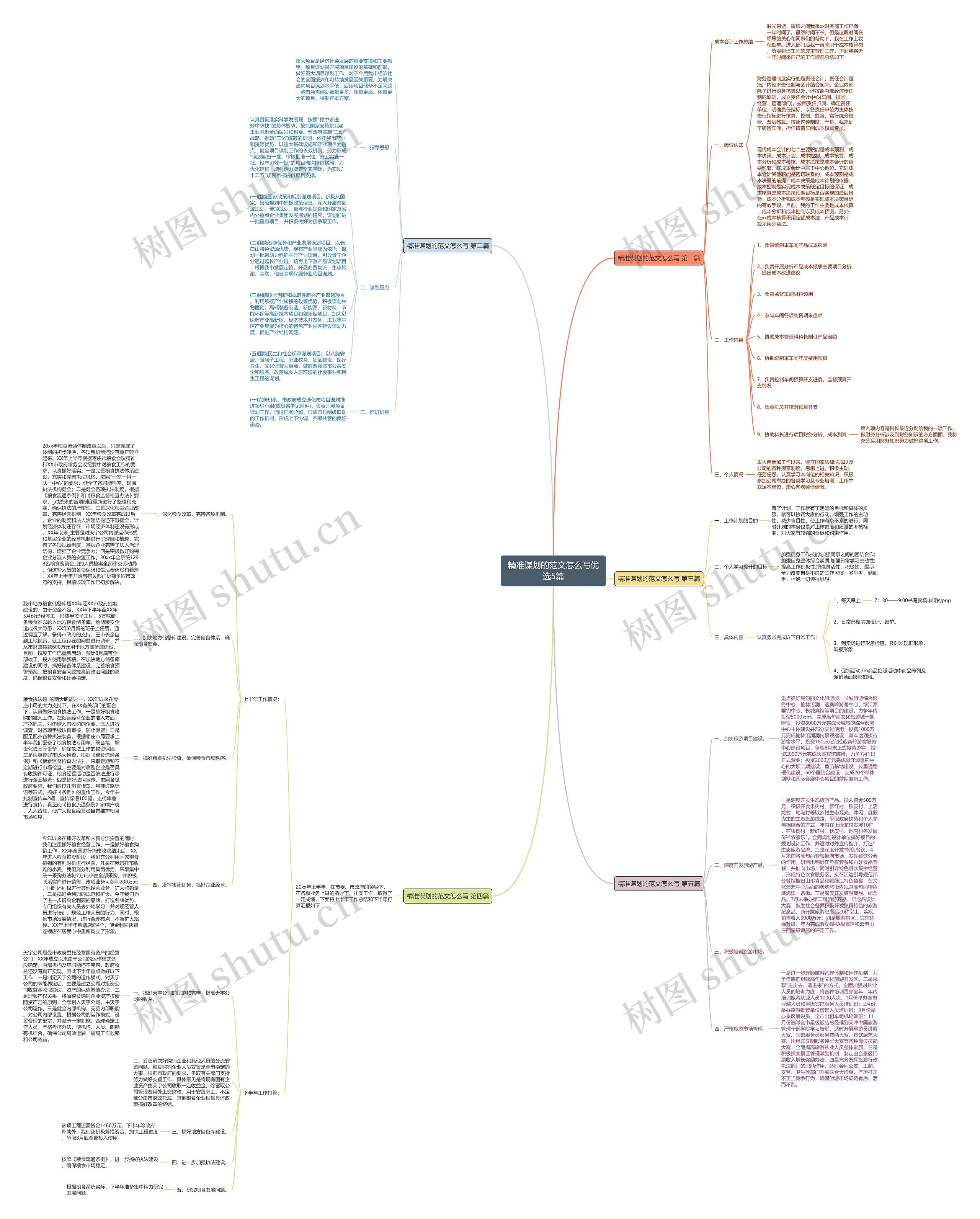 精准谋划的范文怎么写优选5篇思维导图