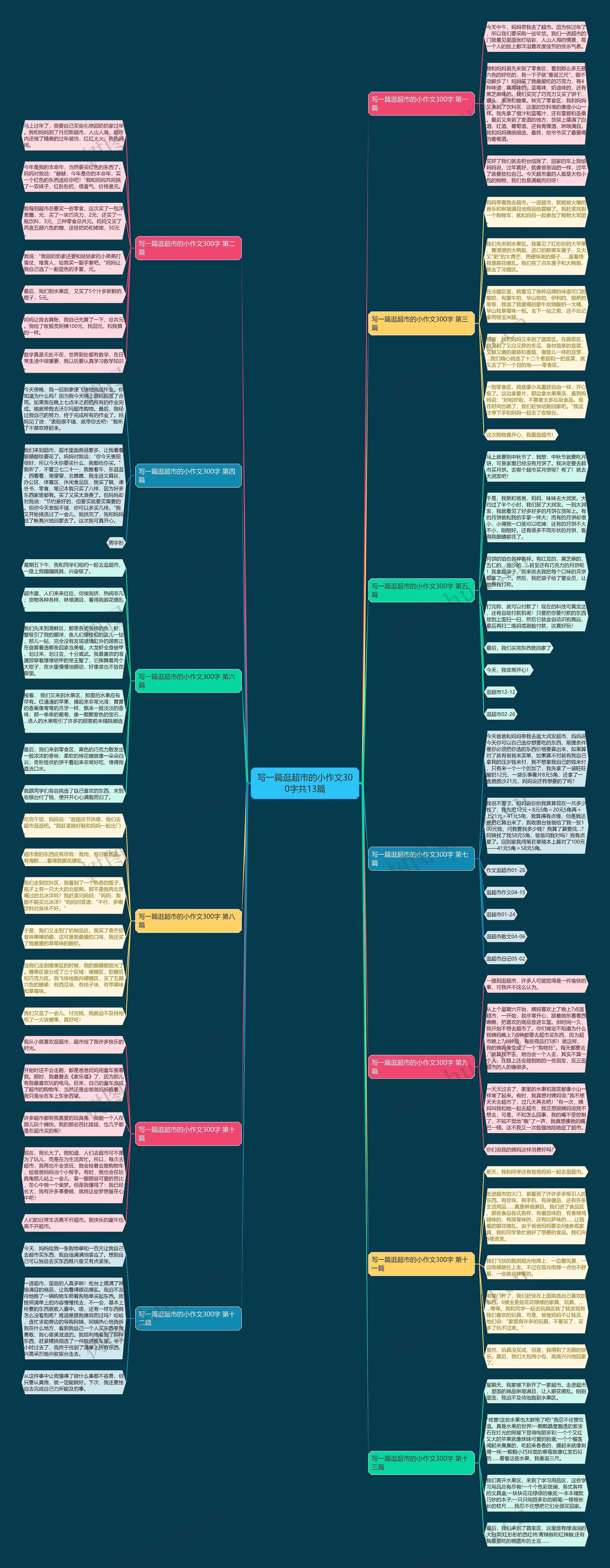写一篇逛超市的小作文300字共13篇思维导图
