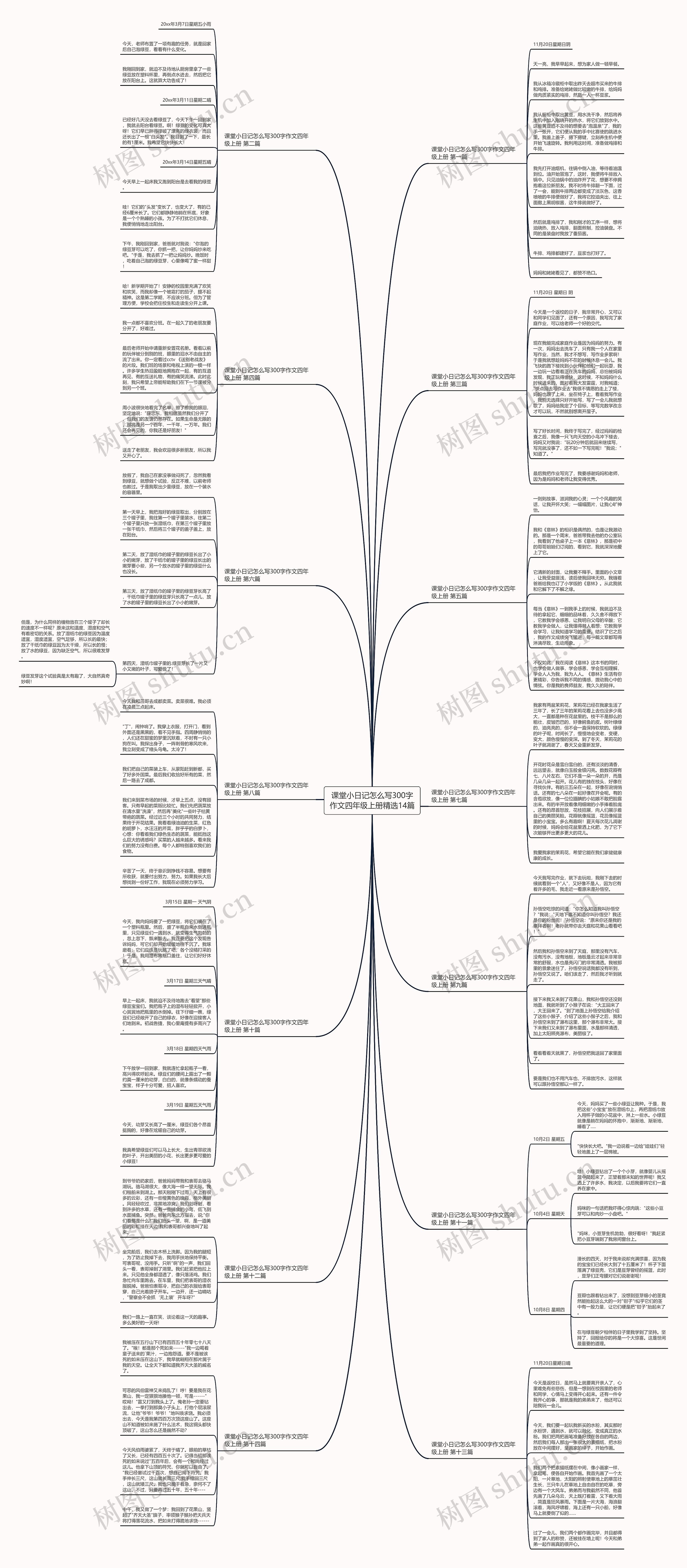 课堂小日记怎么写300字作文四年级上册精选14篇思维导图