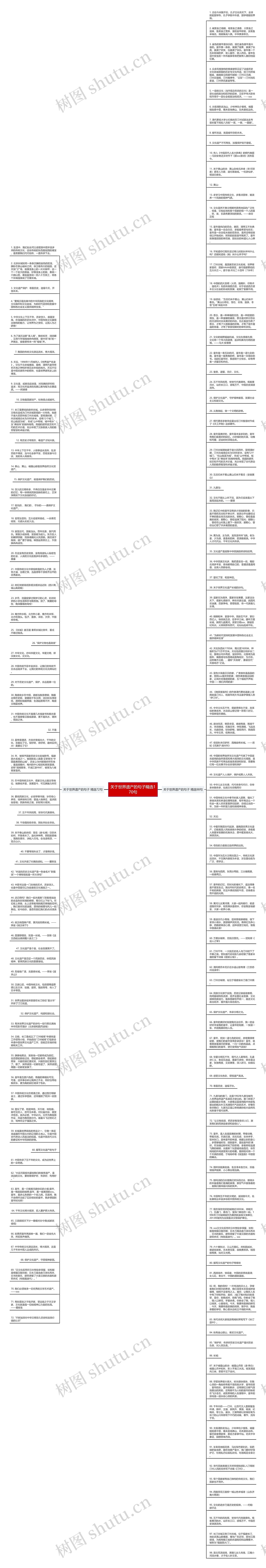 关于世界遗产的句子精选170句思维导图