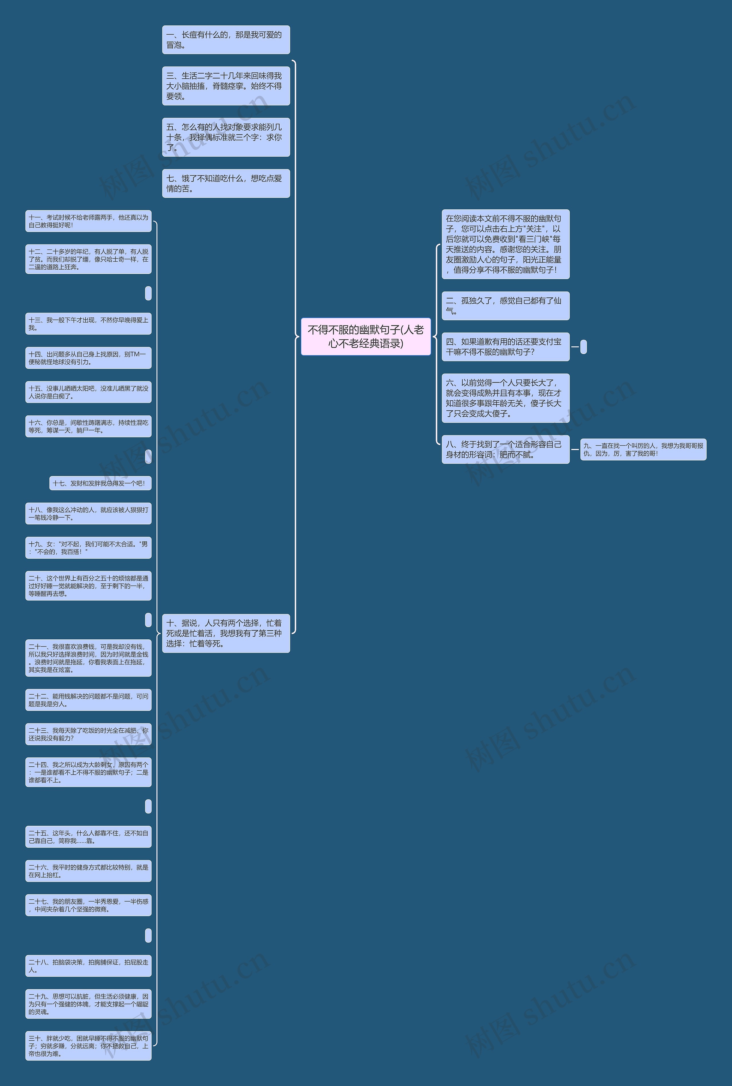 不得不服的幽默句子(人老心不老经典语录)思维导图