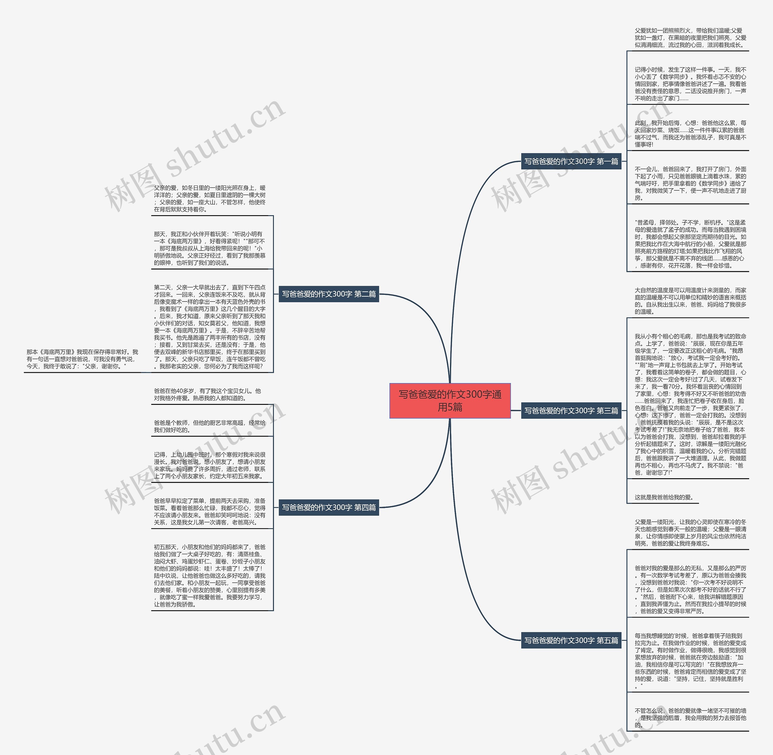 写爸爸爱的作文300字通用5篇思维导图