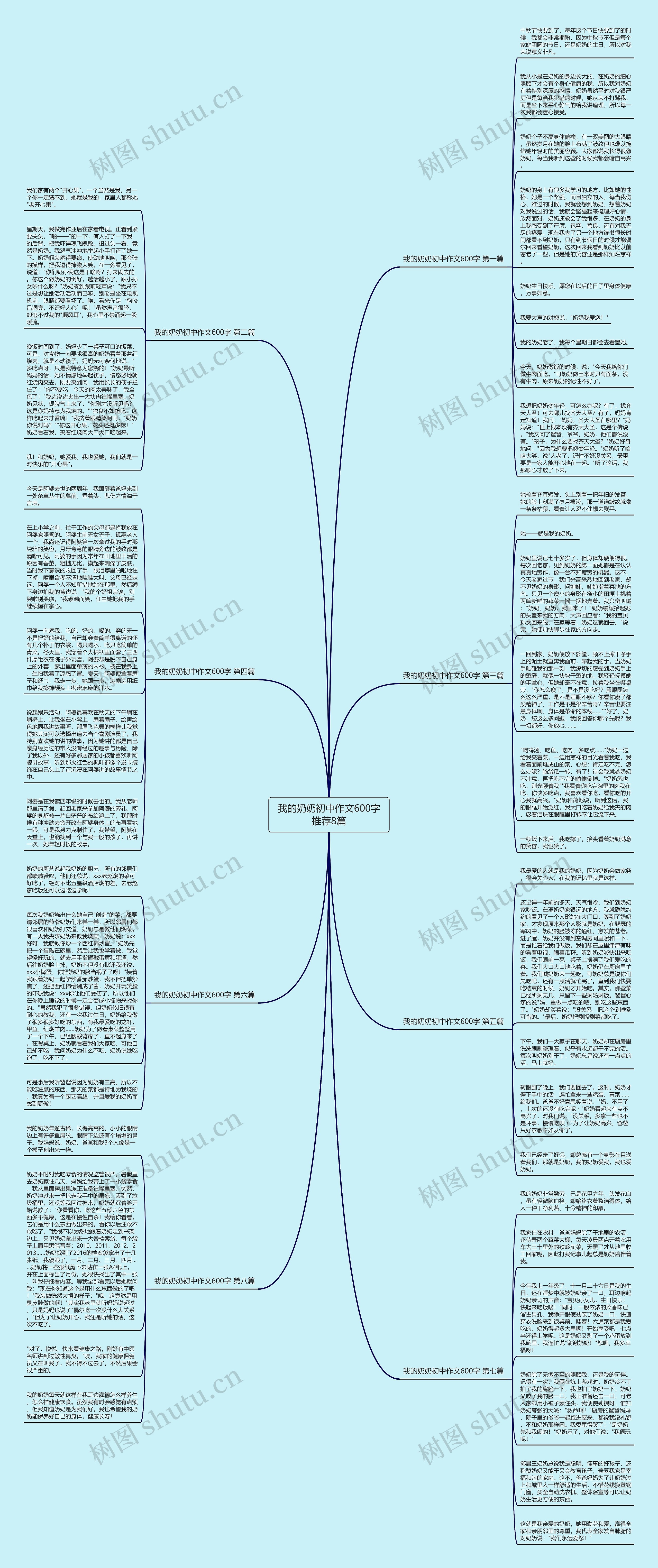 我的奶奶初中作文600字推荐8篇思维导图