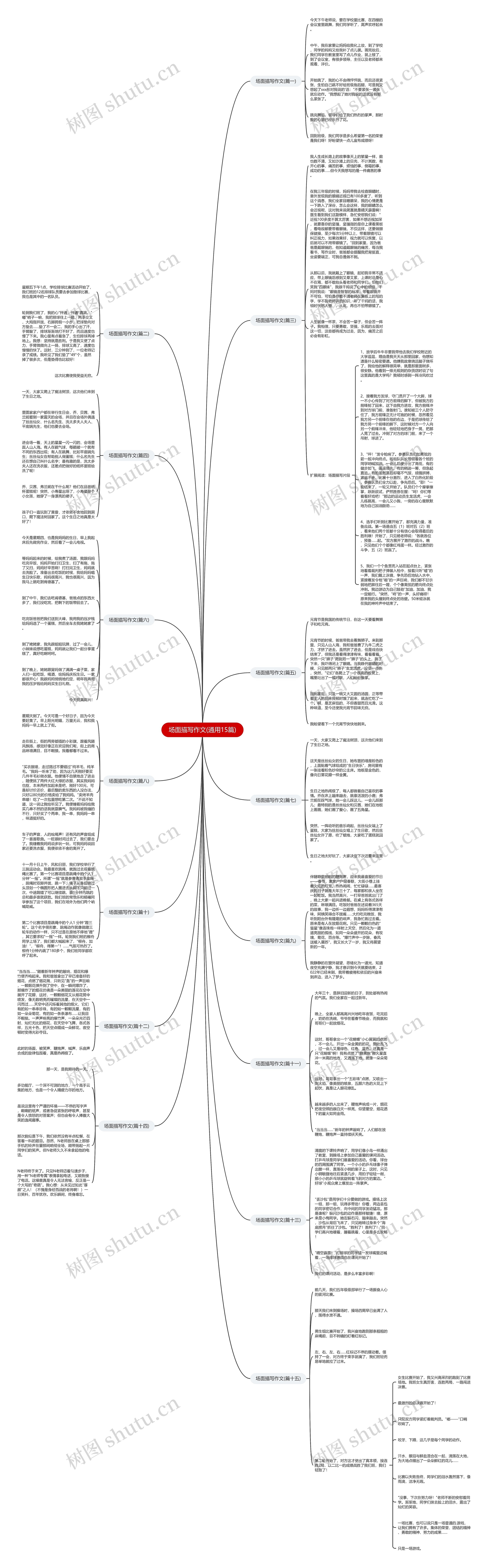 场面描写作文(通用15篇)思维导图