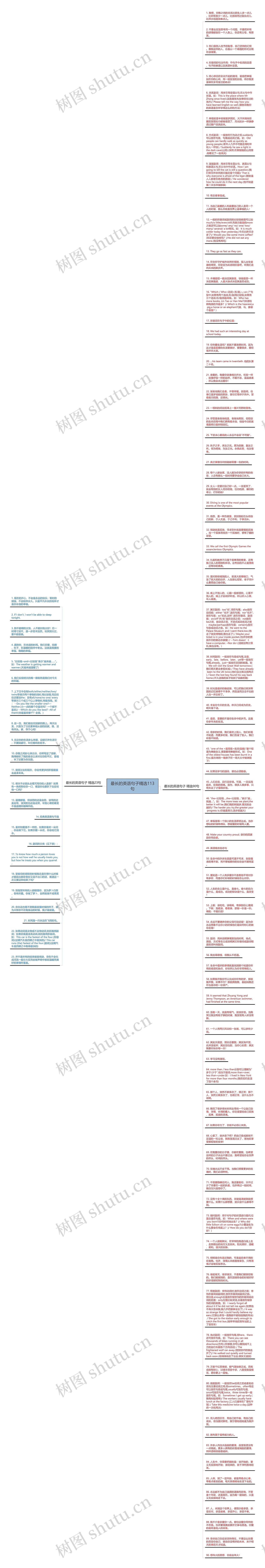 最长的英语句子精选113句思维导图