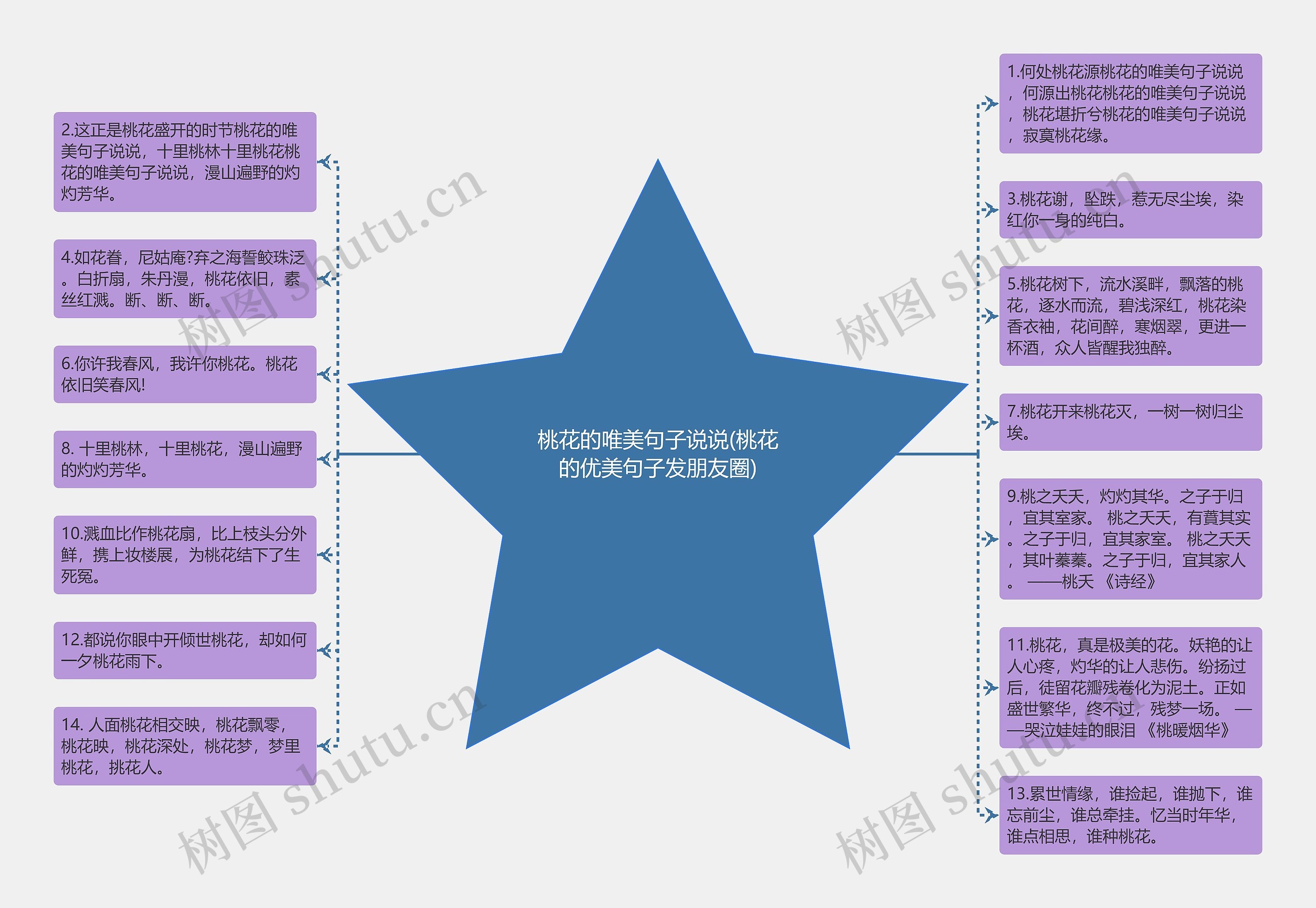 桃花的唯美句子说说(桃花的优美句子发朋友圈)思维导图