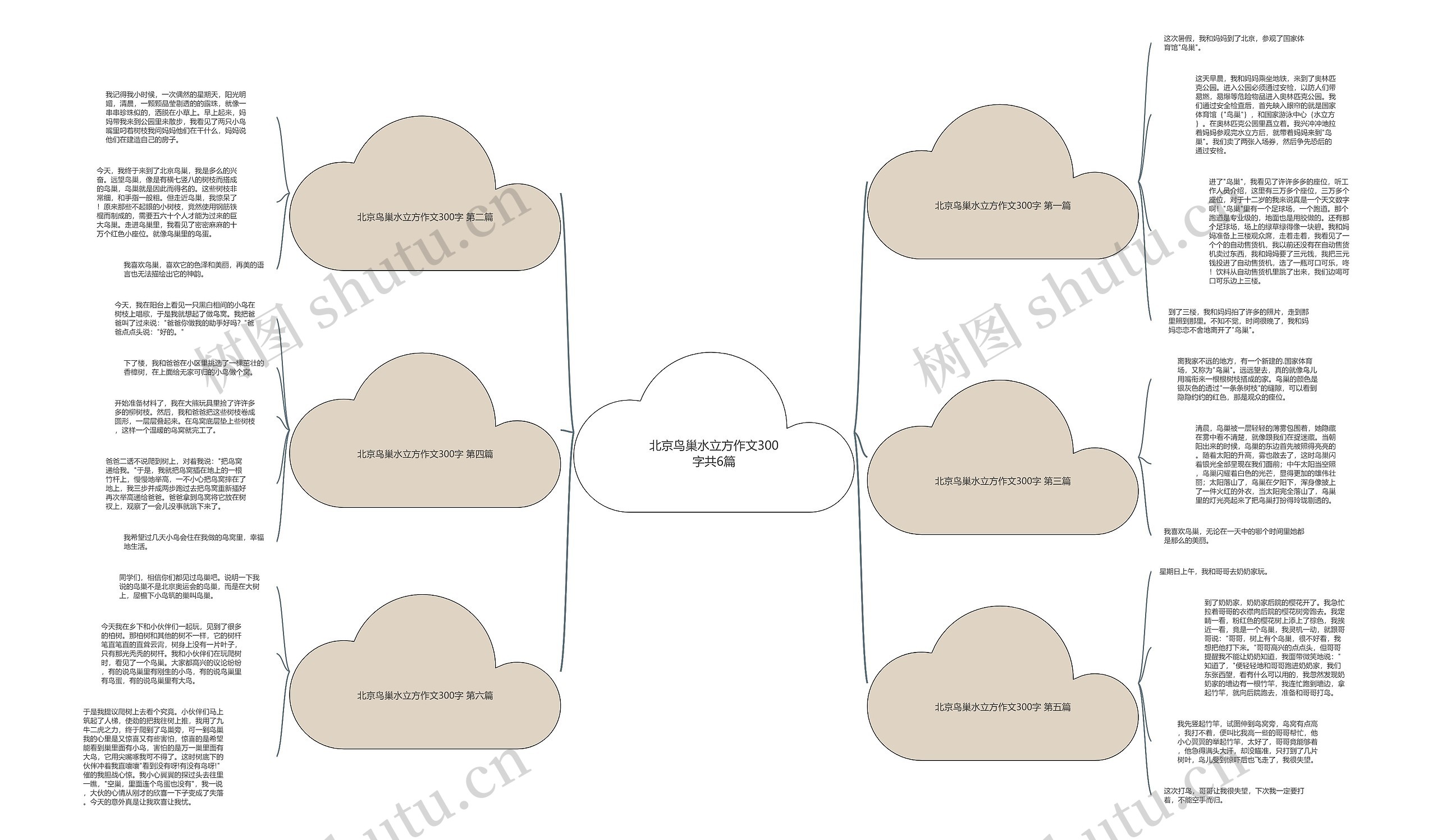 北京鸟巢水立方作文300字共6篇思维导图