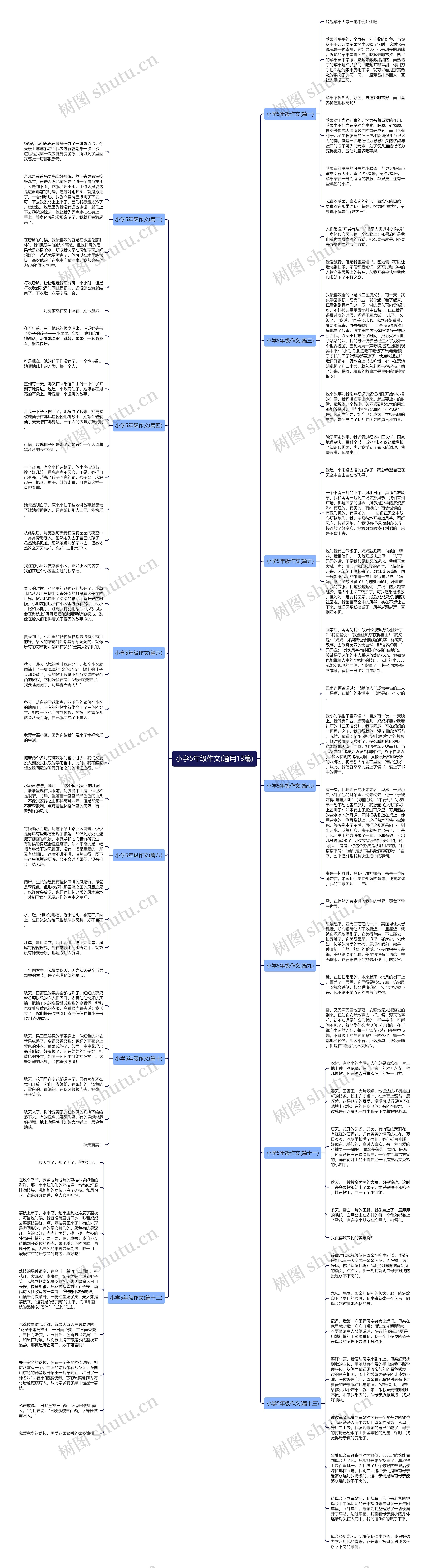 小学5年级作文(通用13篇)思维导图