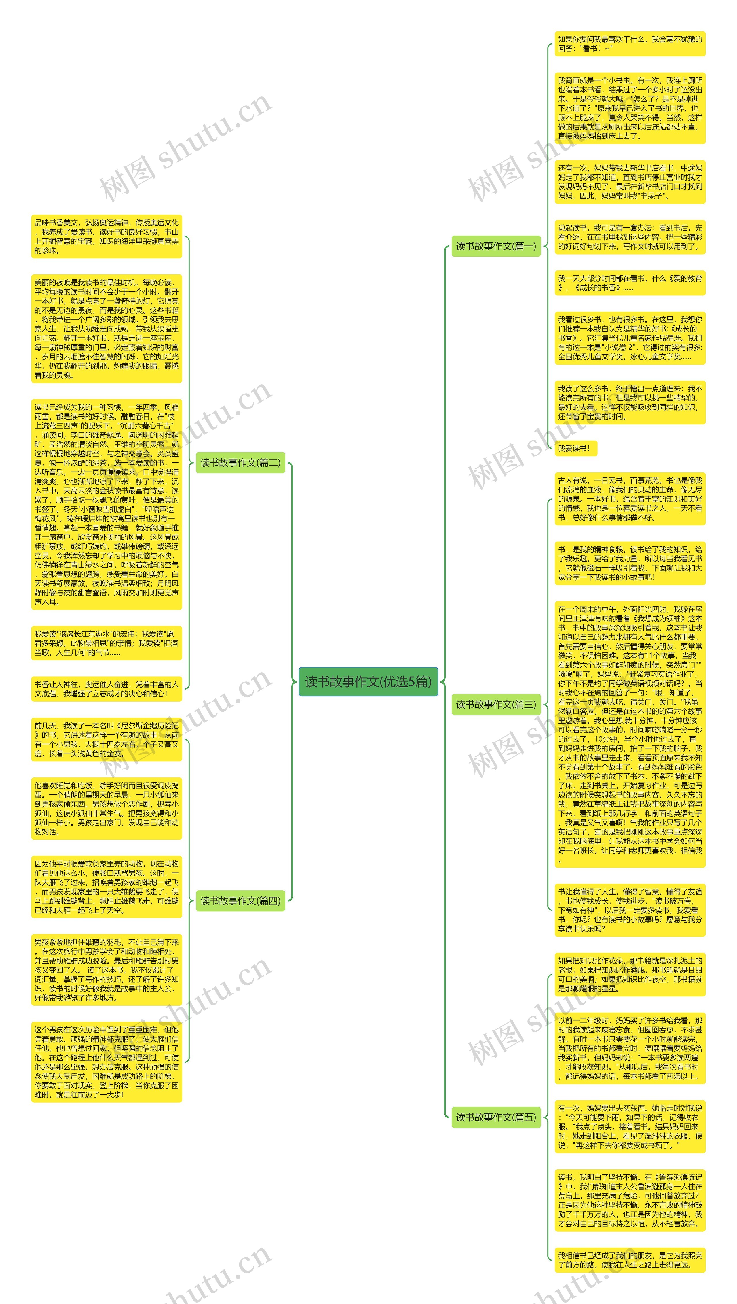 读书故事作文(优选5篇)思维导图