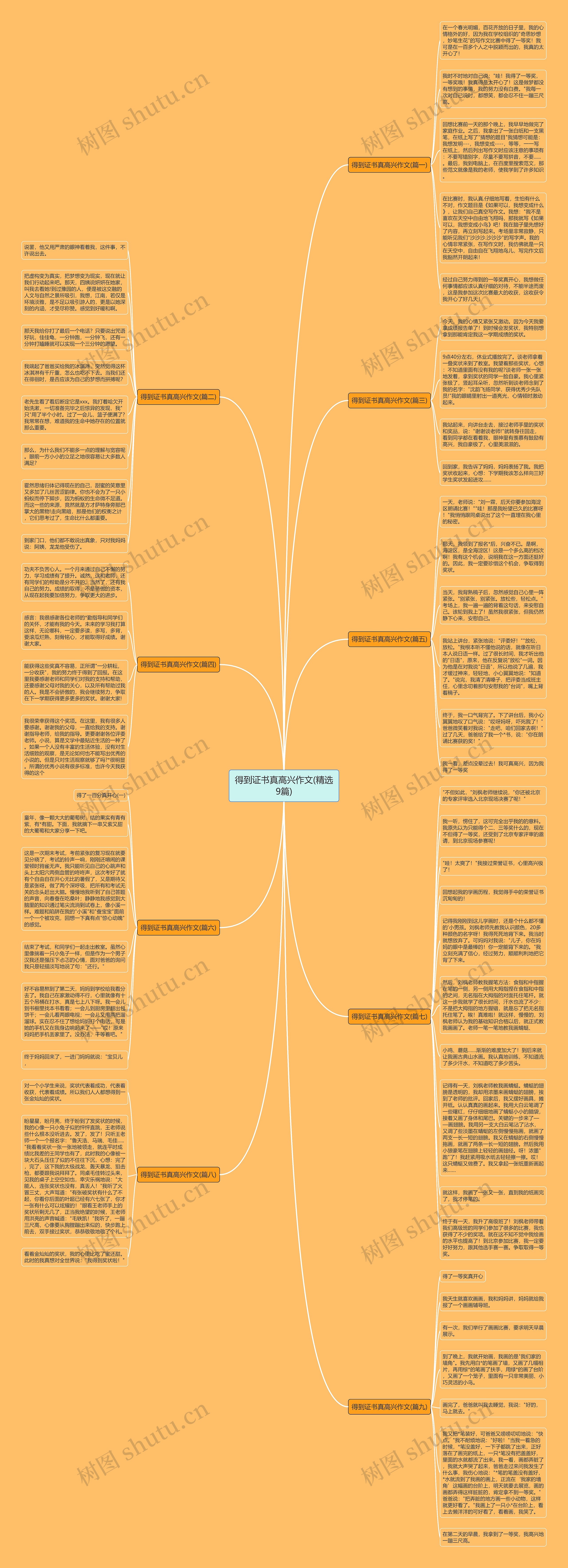得到证书真高兴作文(精选9篇)思维导图