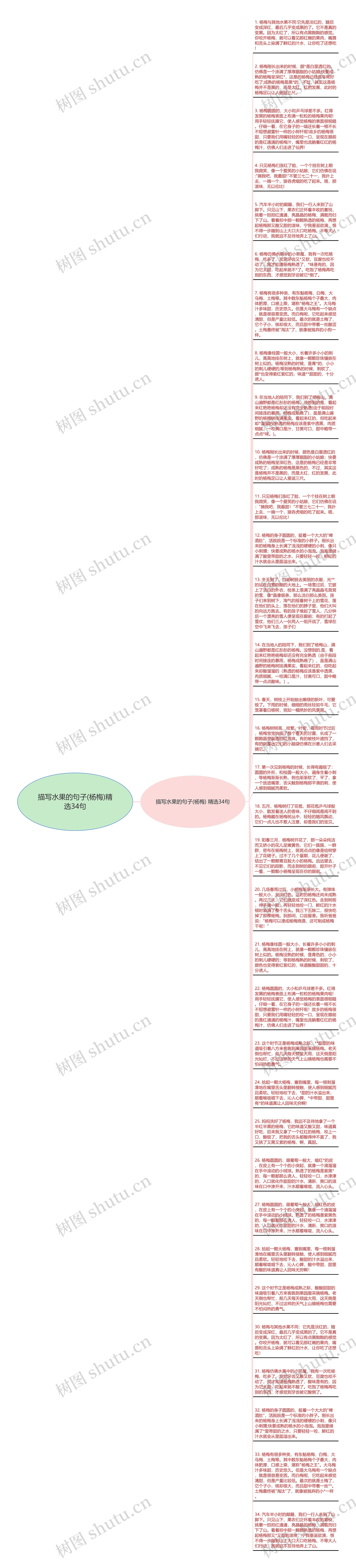 描写水果的句子(杨梅)精选34句思维导图