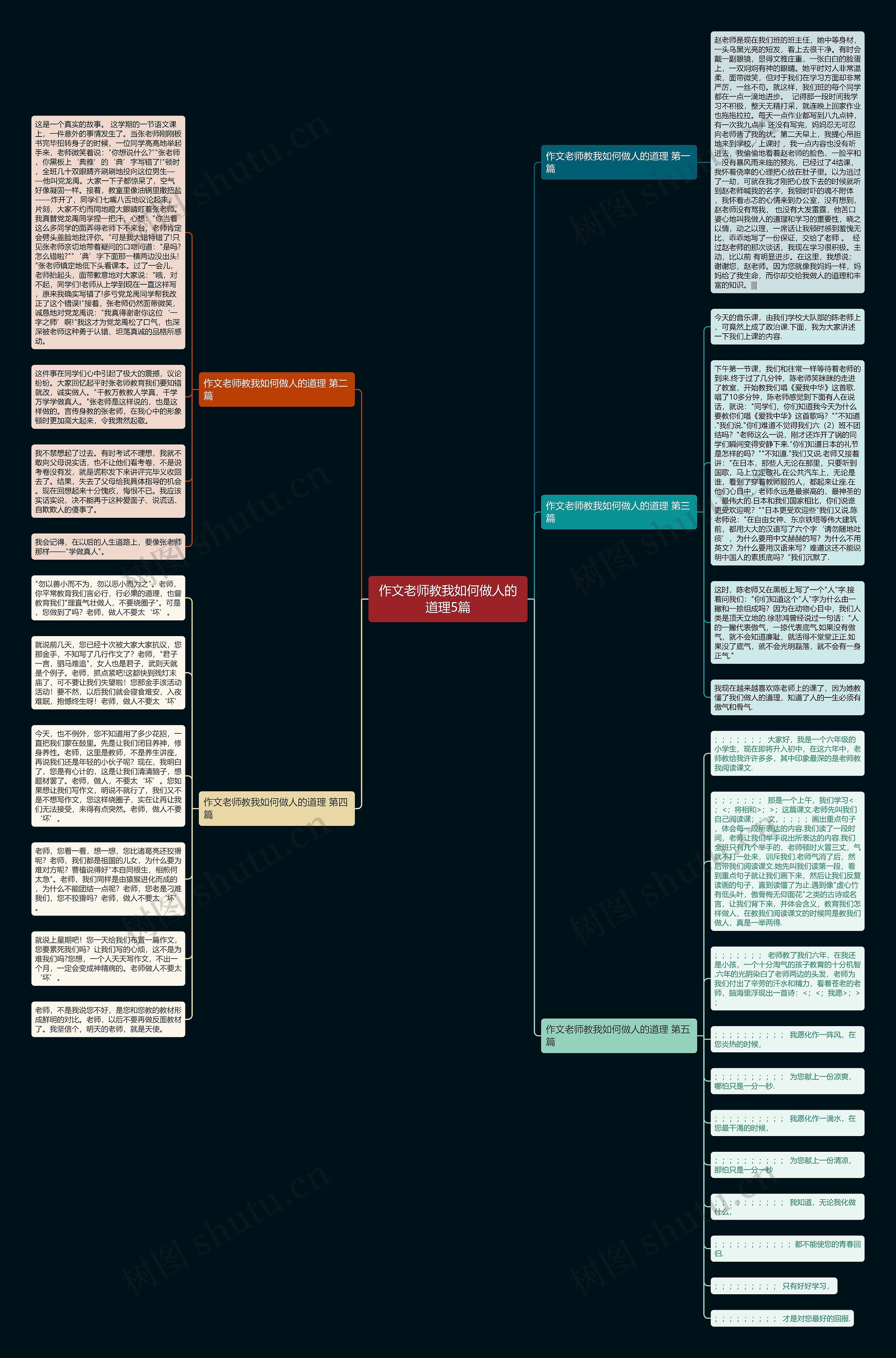 作文老师教我如何做人的道理5篇思维导图