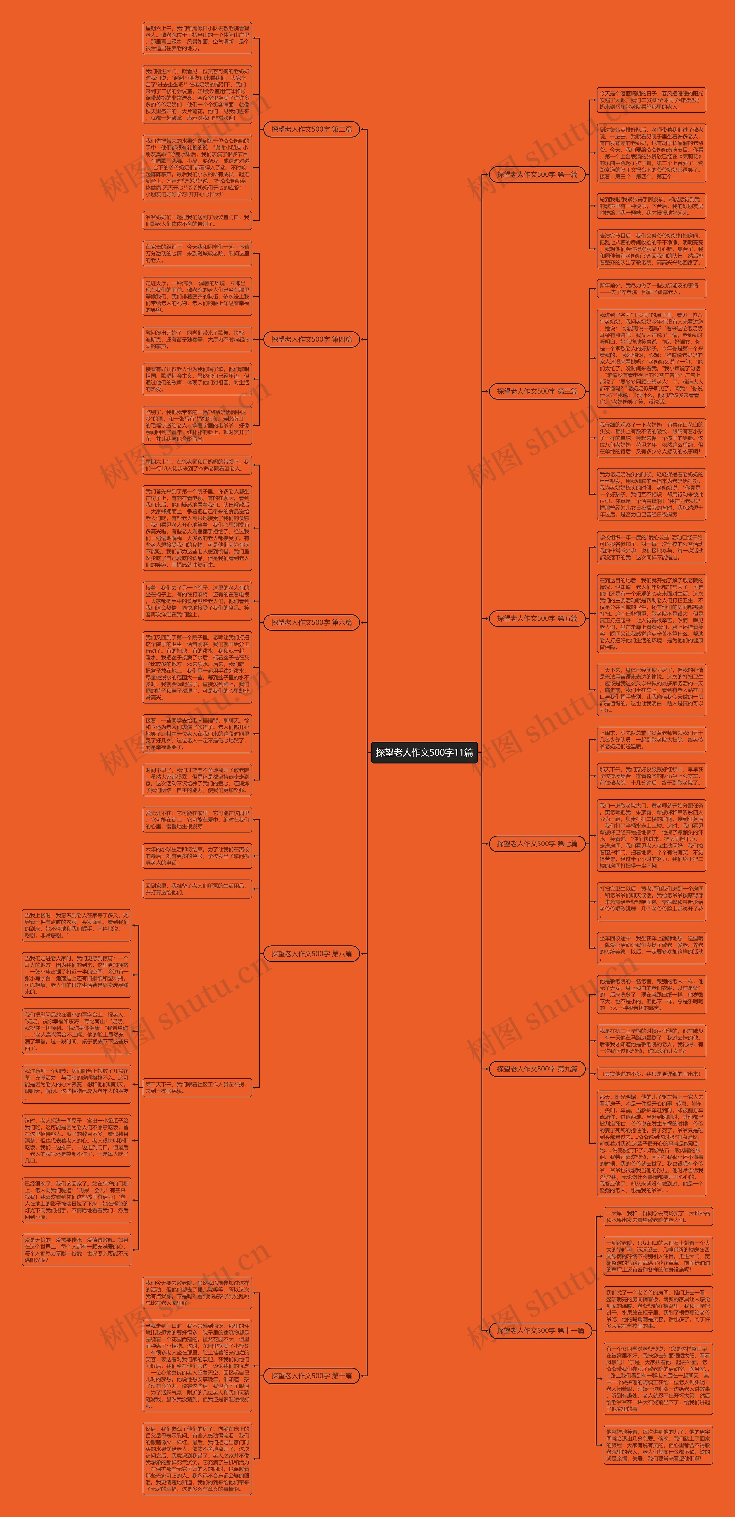 探望老人作文500字11篇思维导图