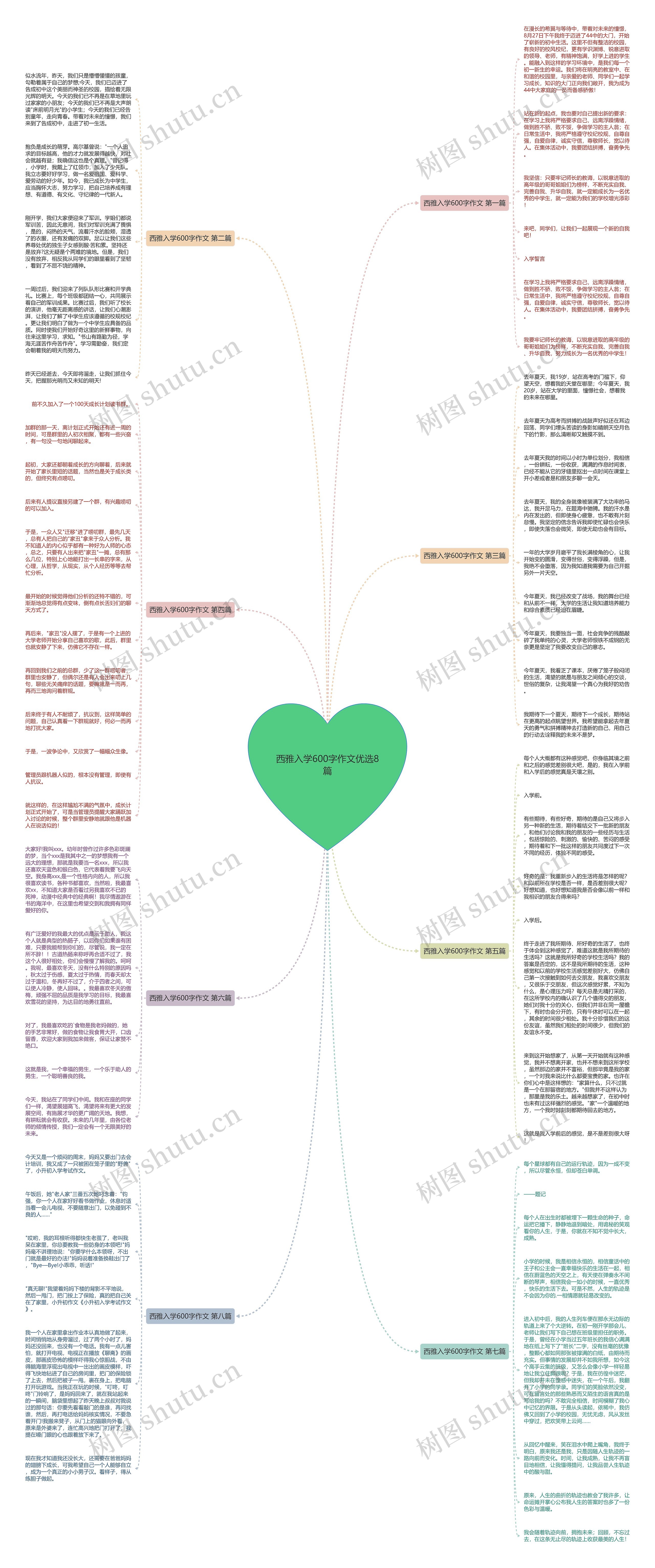 西雅入学600字作文优选8篇思维导图