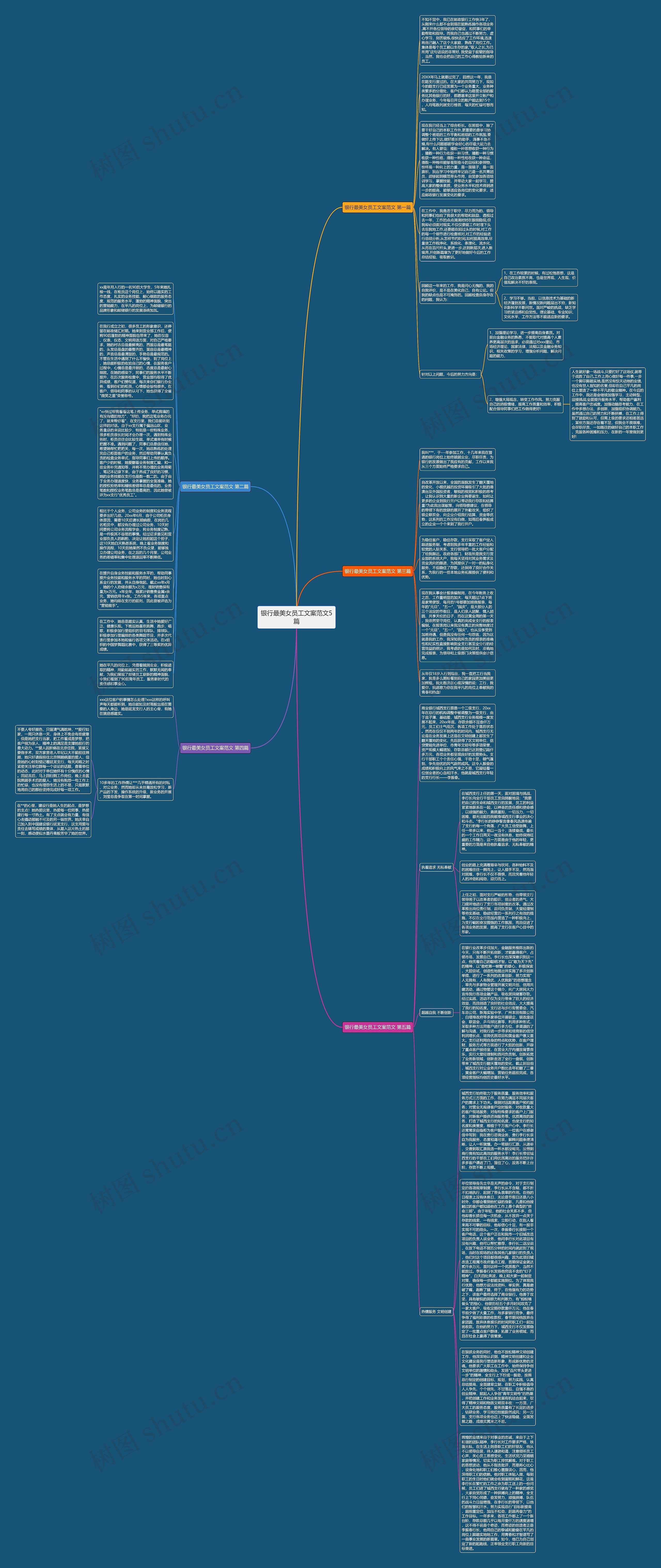 银行最美女员工文案范文5篇思维导图