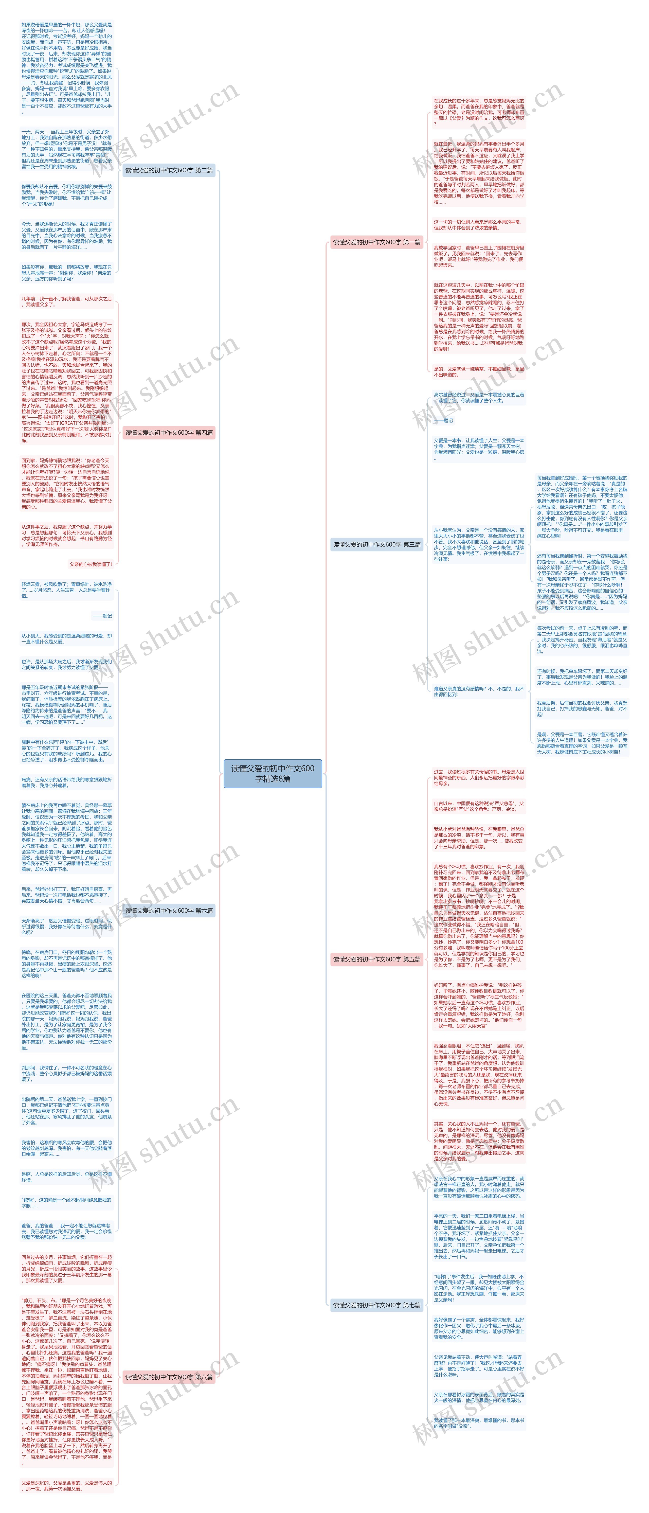 读懂父爱的初中作文600字精选8篇思维导图