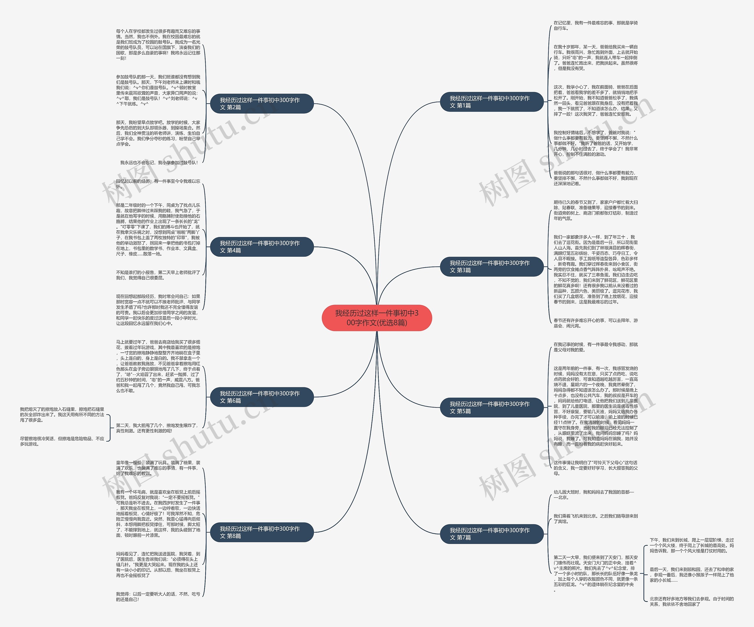 我经历过这样一件事初中300字作文(优选8篇)思维导图
