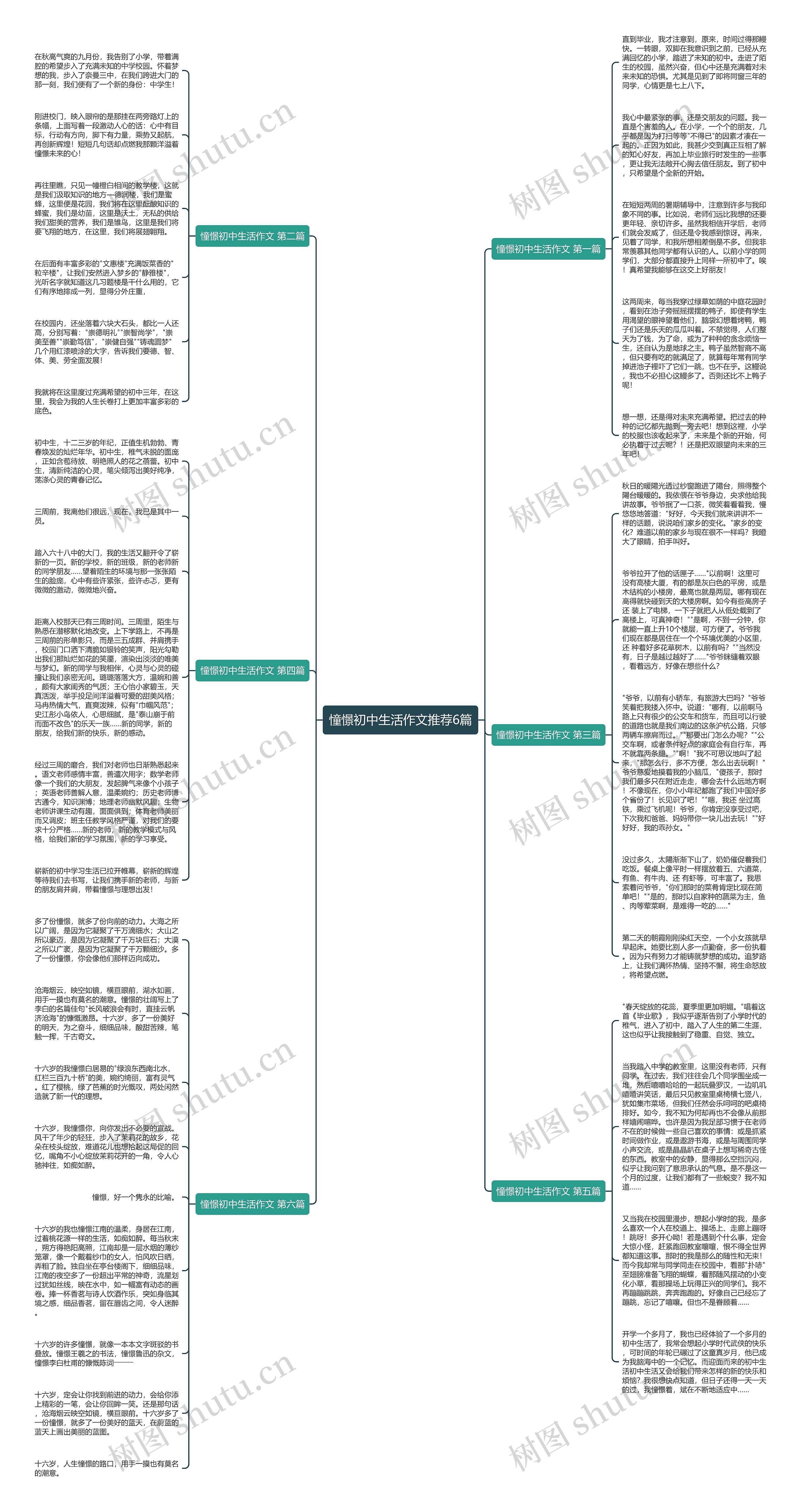 憧憬初中生活作文推荐6篇思维导图