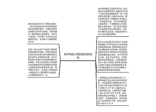 关于电影小菊的春天的信息